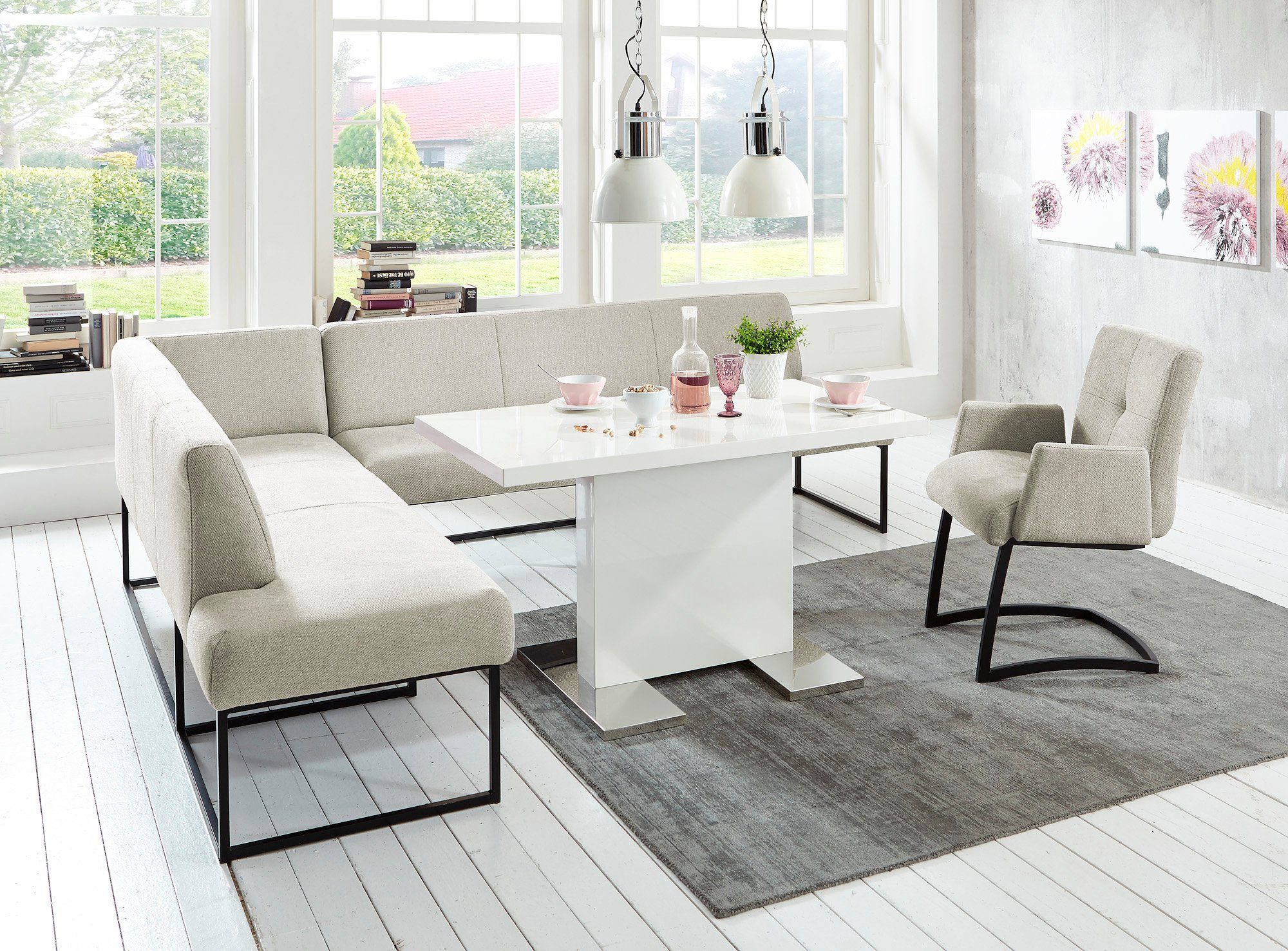 exxpo - sofa fashion Eckbank Affogato, hoher Sitzkomfort, bequem, Frei im Raum stellbar