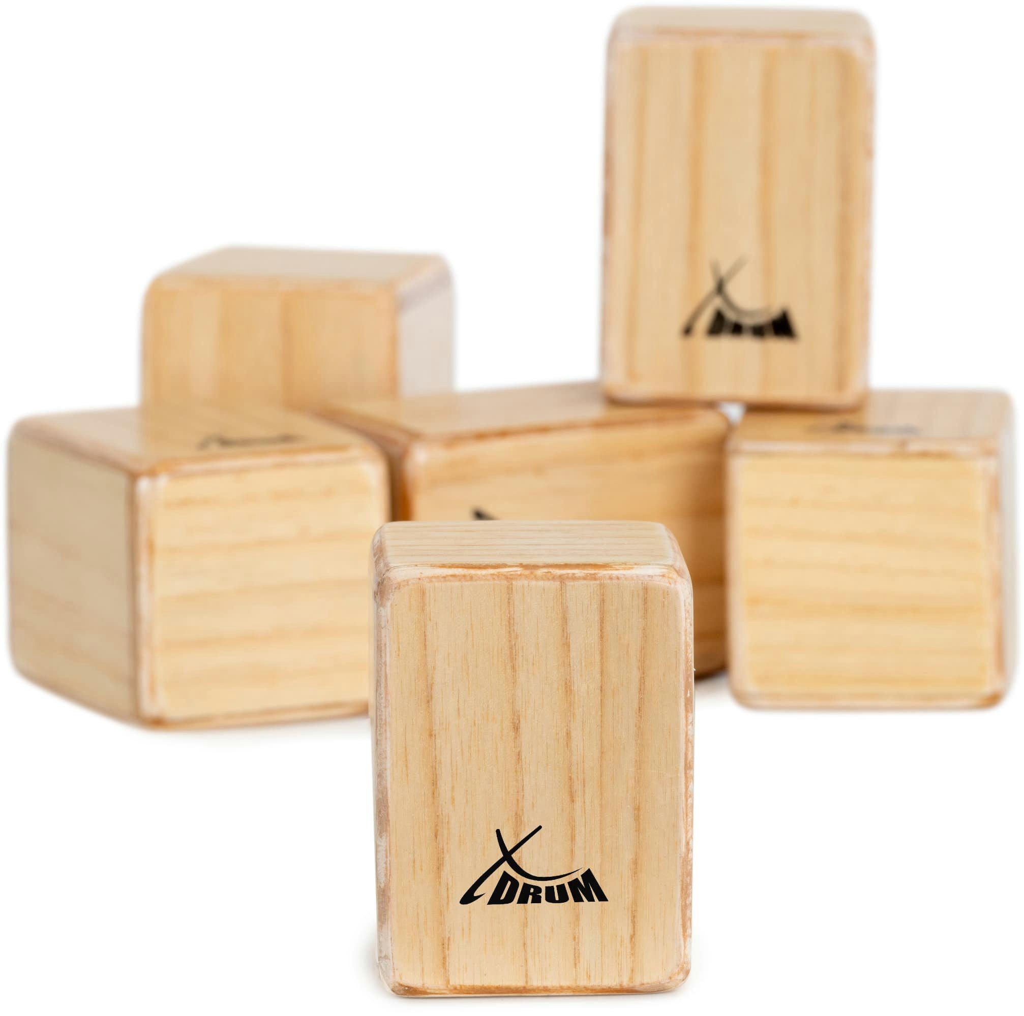 XDrum Spielzeug-Musikinstrument CSS-6 Small Cajon Shaker Set, sechs Shaker aus Holz im Mini-Cajon-Format