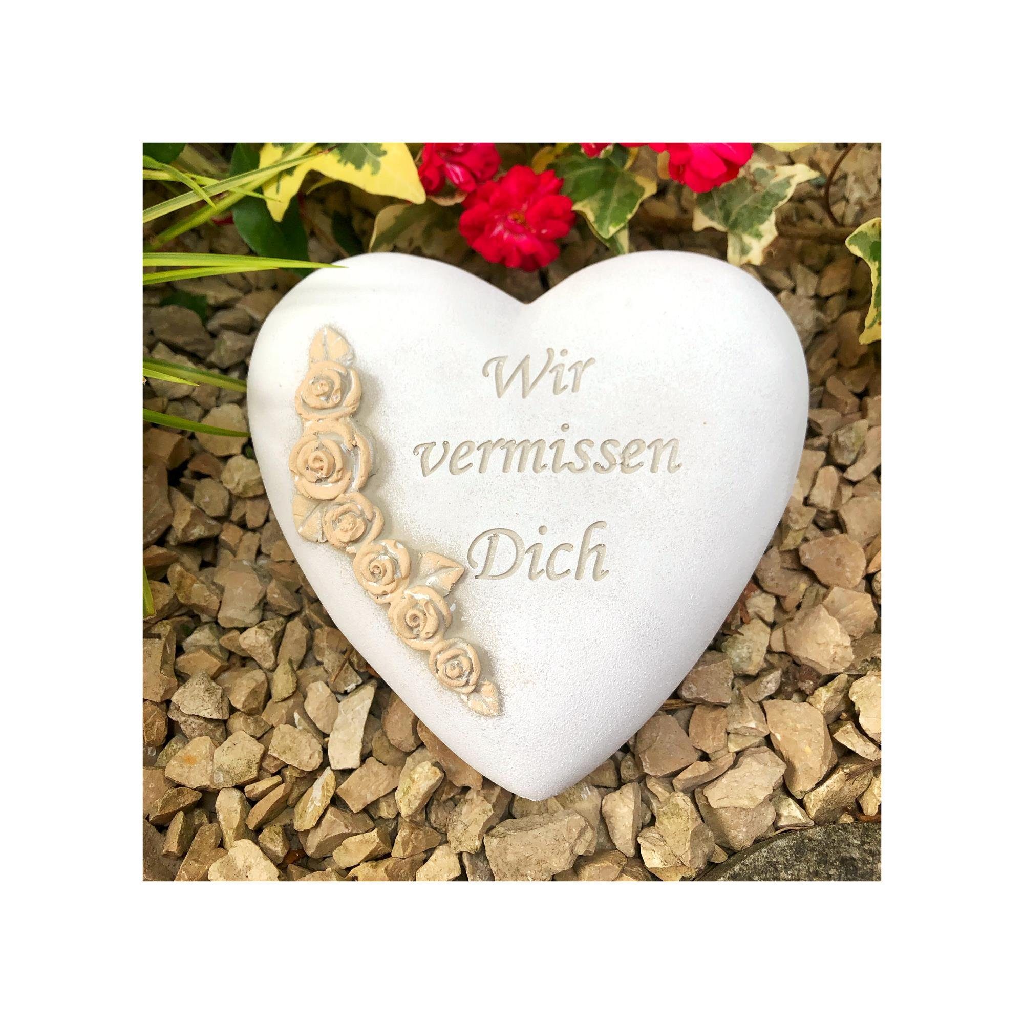 Radami Gartenfigur XXL Grabherz Spruch "Wir günstig online kaufen