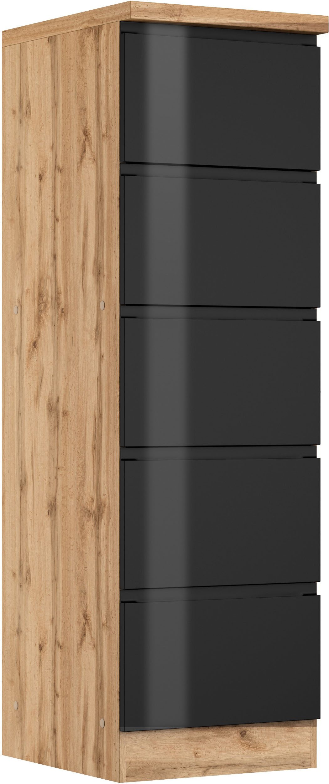 KOCHSTATION Vorratsschrank KS-Virginia,neu in verbesserter Ausführung (Stauraum, Softclose, mit CPL-Arbeitsplatte) Breite 60 cm, 5 Auszüge, Soft-Close-Funktion