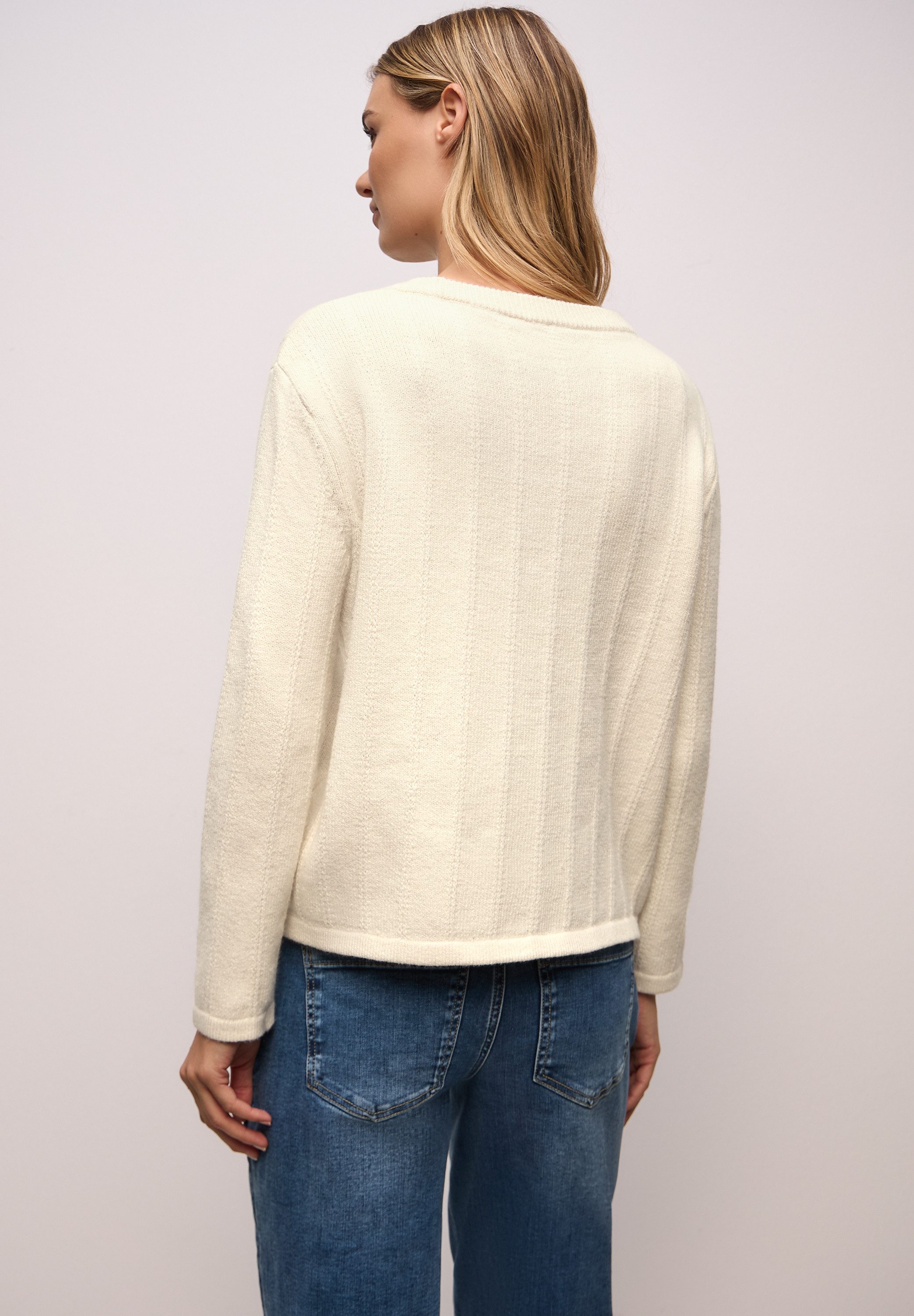 STREET ONE Strickpullover mit Rundhals, strukturiert