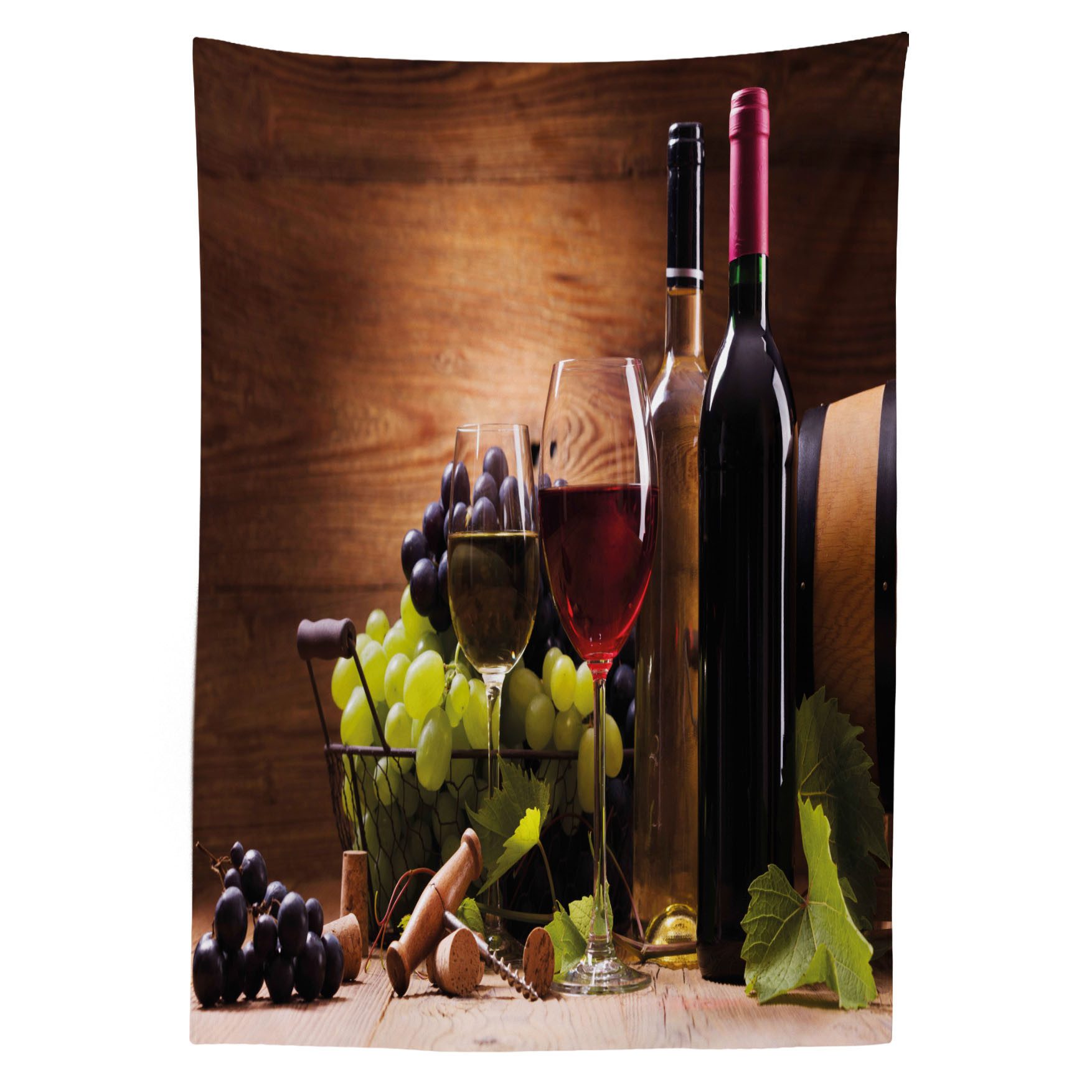 Abakuhaus Tischdecke Farbfest Waschbar Für den Außen Bereich geeignet Klare Farben, Wein Französisch Gourmet Tasting