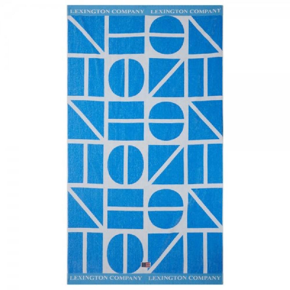 Lexington Badetücher LEXINGTON Strandhandtuch Cotton Velour Graphic Blue/White (100x180cm)