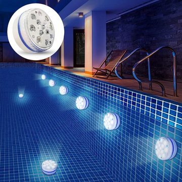 GelldG Pool-Lampe Tauchbare LED-Leuchten mit Magnet, wasserdichte LED-Leuchten