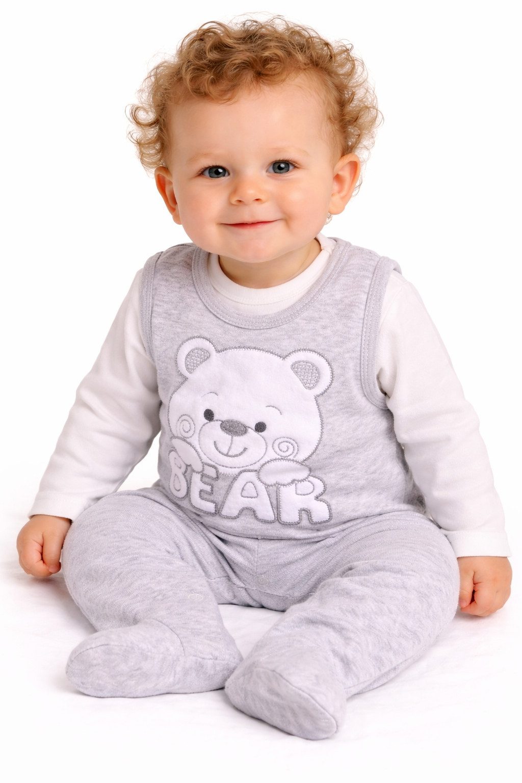 Strampler Stramplerhose Hemdchen Baby anzug aus weichem Velours Erstlingsset