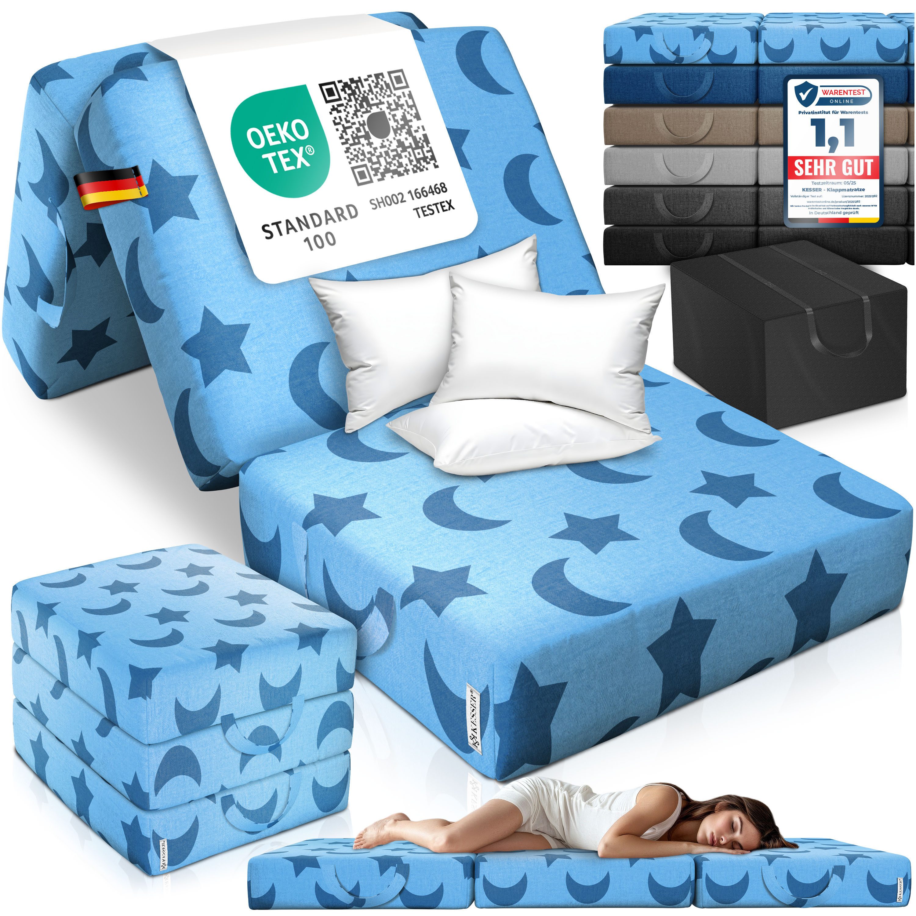 Klappmatratze 15cm hoch Gästematratze 3-fach faltbar günstig online kaufen