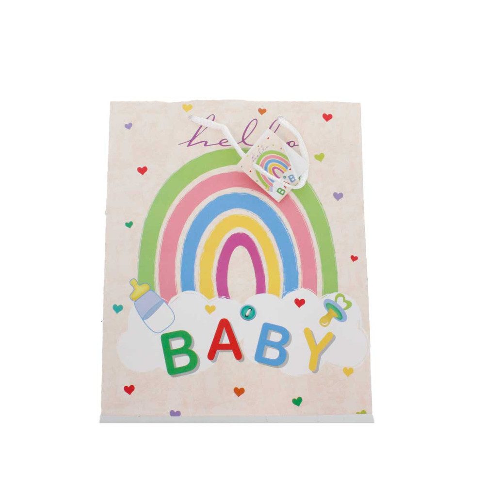 MICA Geschenkbox Geschenktasche - Hello Baby - Maße ca. 26 x 12,7 x 32,4 cm