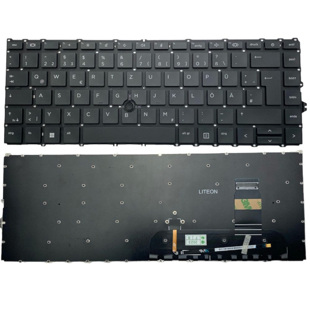 Trade-Shop Ersatzteil passend für HP ZBook Firefly 14 G7, 14 G8 Tastatur (Tasten: Deutsch, QWERTZ/ mit Hintergrundbeleuchtung und Trackpoint)