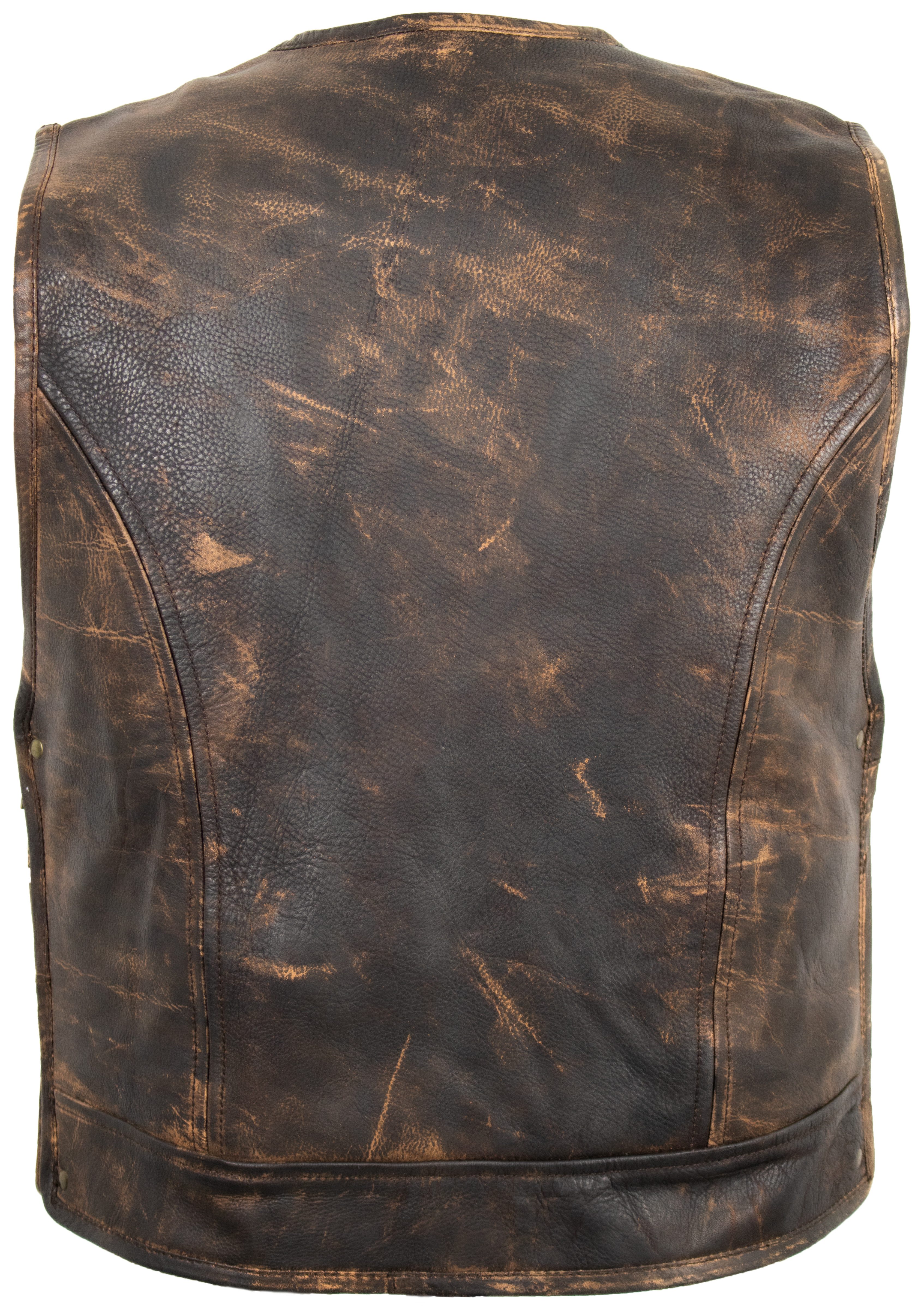 MDM Lederweste Herren Vintage Lederweste (Biker Weste, Lederweste, Motorrad günstig online kaufen