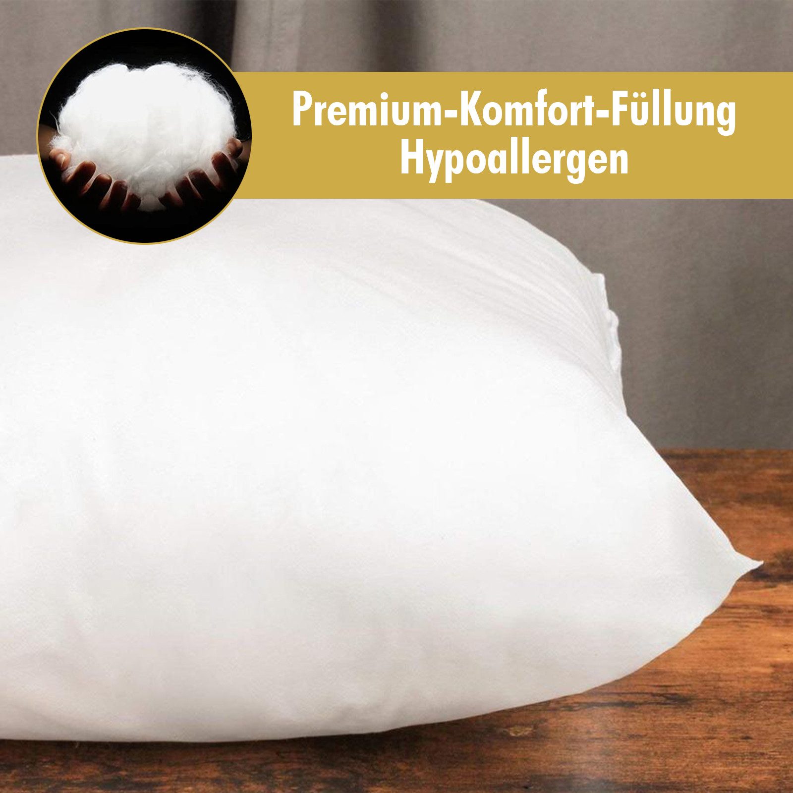 Landster Microfaserkissen Gestepptes kopfkissen 80x80, Bettkissen, Zierkissen, Seitenschläfer, Füllung: 100% Polyester, Rückenschläfer, Seitenschläfer, Bauchschläfer, Seitenschläfer,allergikerfreundlich,Atmungsaktiv, Made in Deutschland