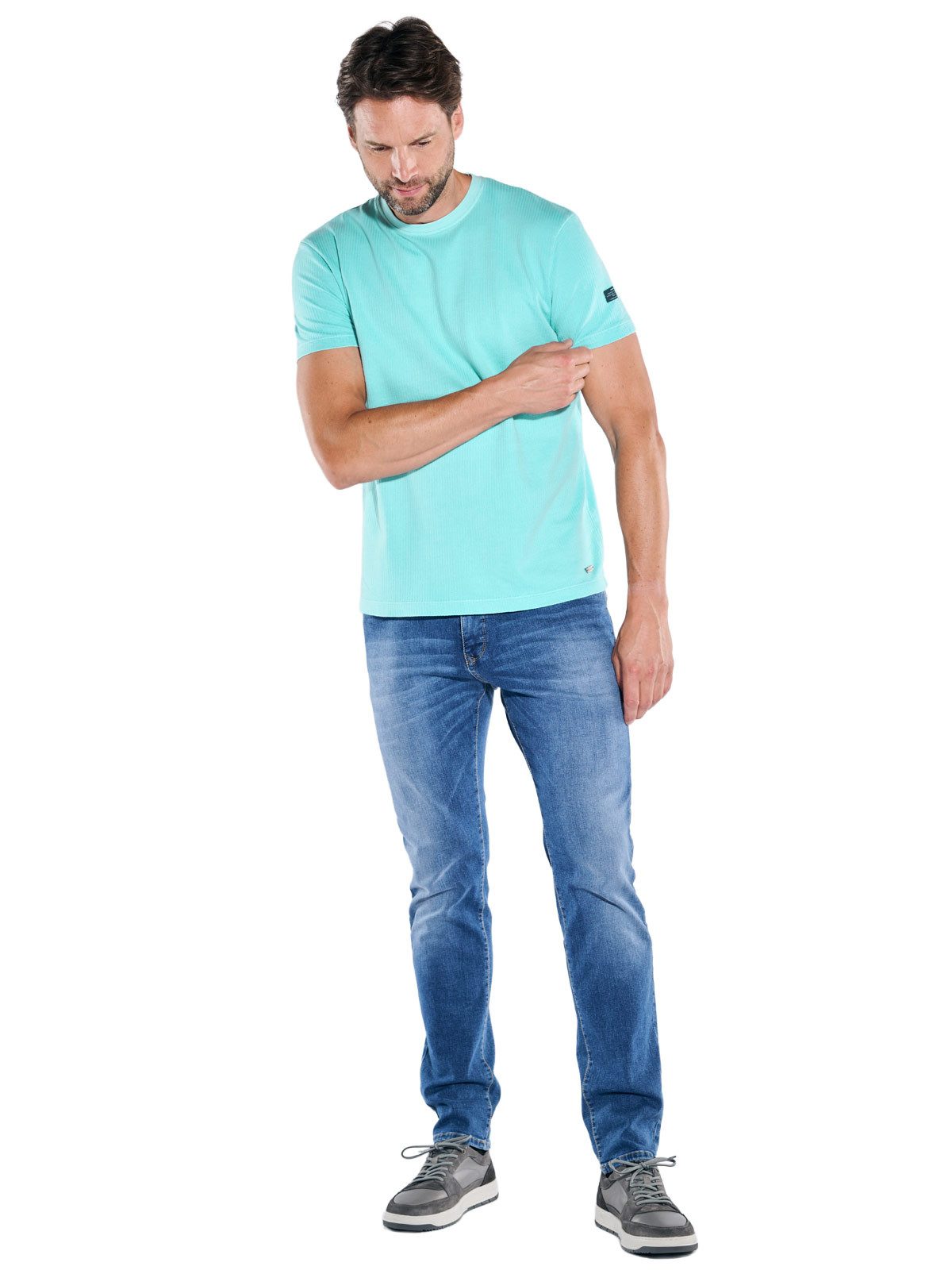 Engbers T-Shirt Herren T-Shirt strukturiert, Tuerkis
