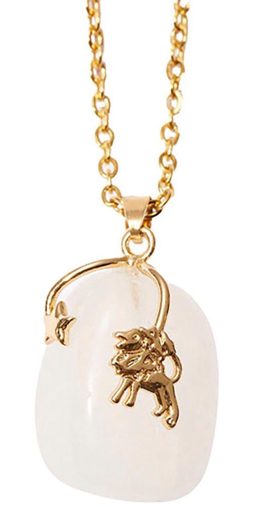 Firetti Kette mit Anhänger Schmuck Geschenk Halsschmuck Anker/Halskette Sternzeichen Geburtsstein, Made in Germany - mit Edelstein