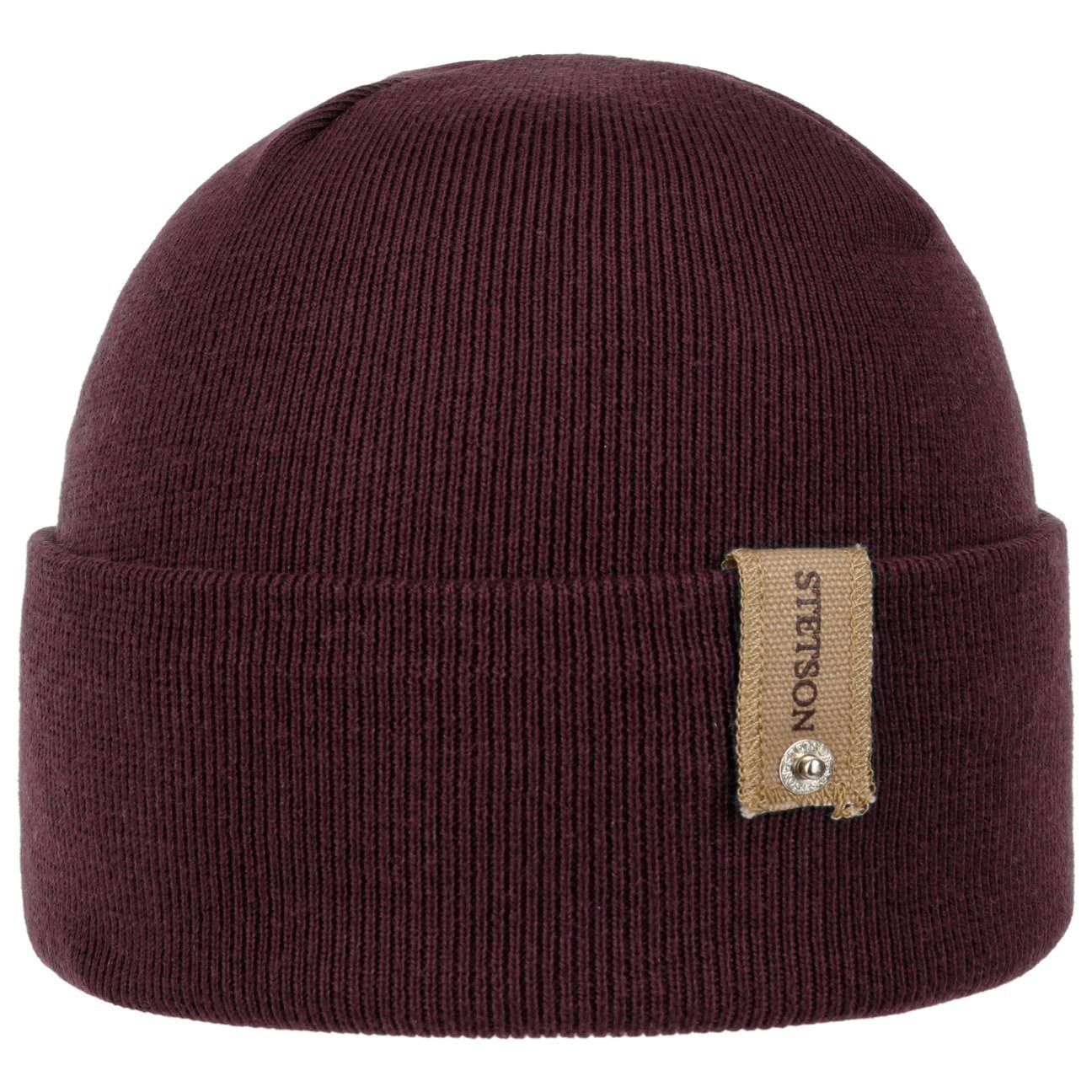 Stetson Beanie (1-St) Beanie mit Umschlag, Made in Italy bordeaux