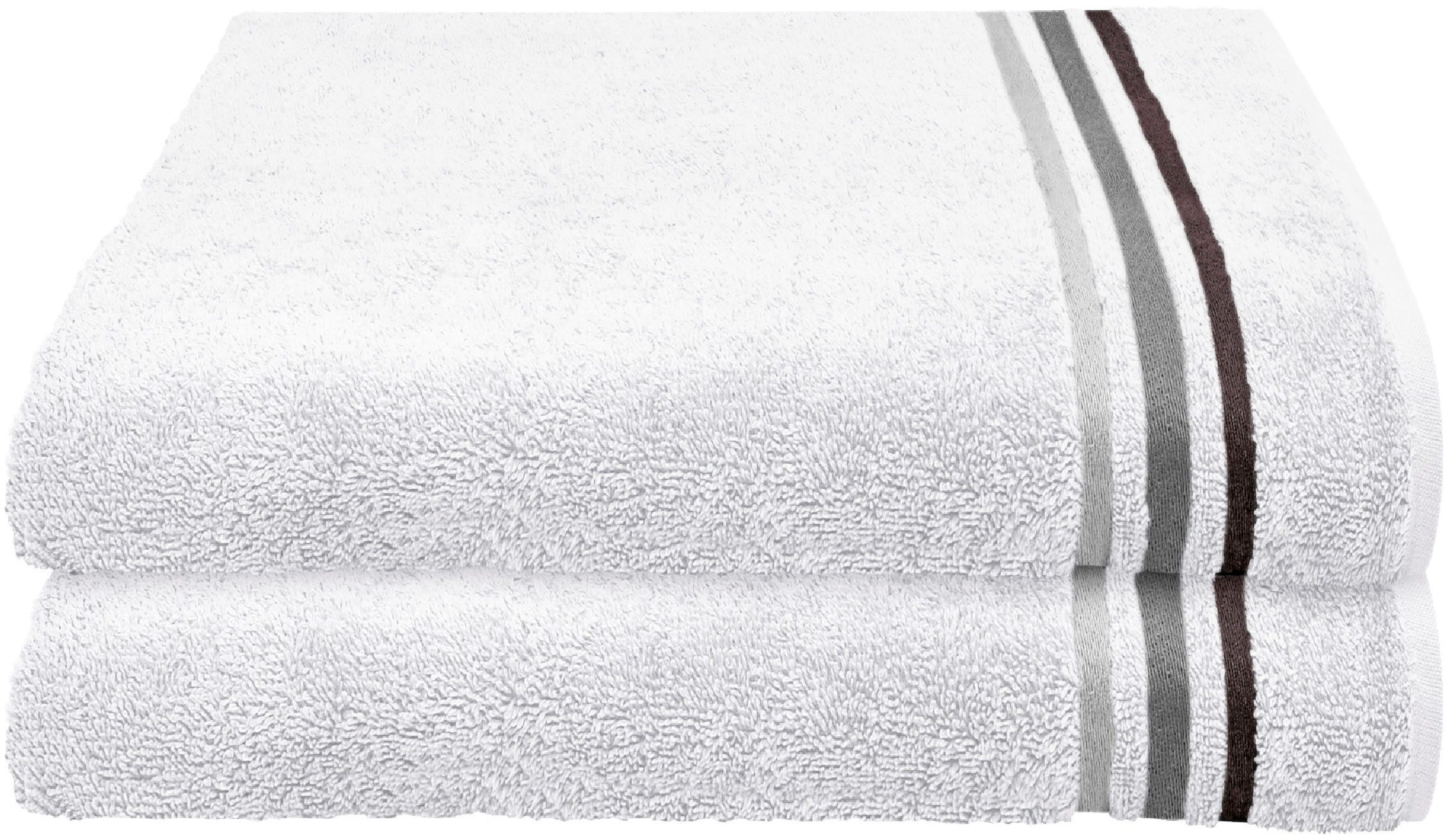 Schiesser Duschtücher »Skyline Color aus 100 % Baumwolle mit eleganter Stre günstig online kaufen