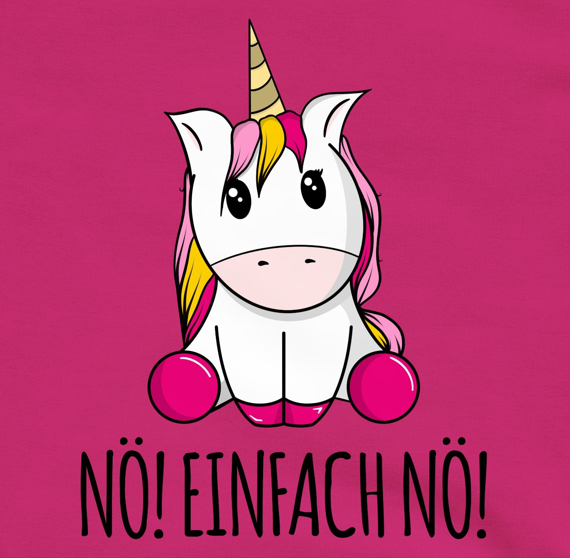 Shirtracer Sweatshirt Sprüche Einhorn Lustig fragst Einfach 1 Nein Bevor Kinder Fuchsia Unicorn Nö! Du Nö! Statement