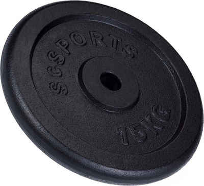 ScSPORTS® Hantelscheiben 15/20/25/30kg 30mm Gusseisen Gewichtsscheiben Gewichte, 15 kg