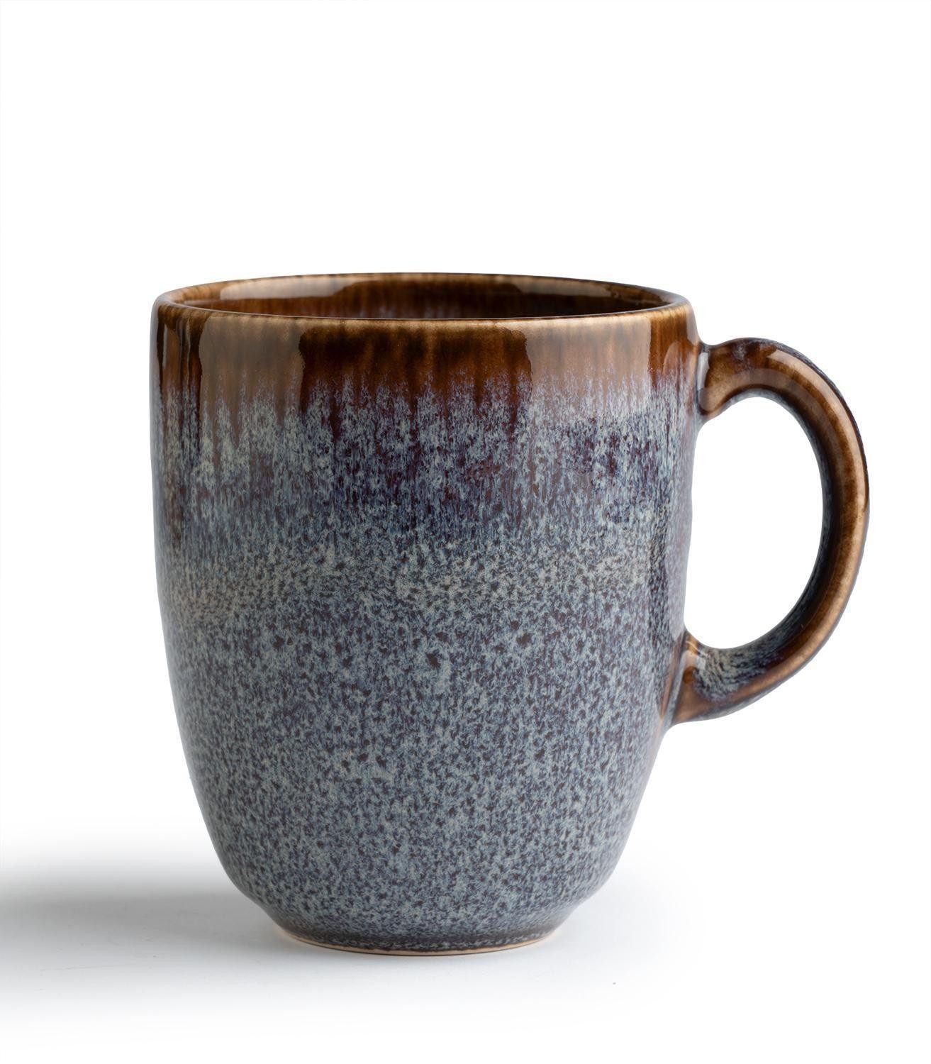Villeroy & Boch Tasse Kaffeetasse LAVE, 400 ml, Beige, Grau, 6-tlg., Steingut, mit Reaktivglasur, Spülmaschinenfest