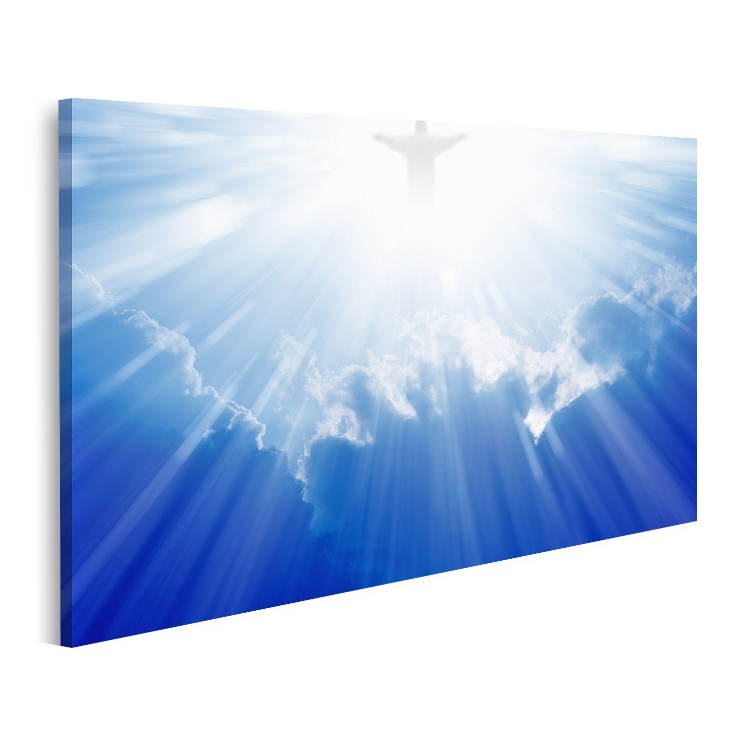 islandburner Leinwandbild Bild auf Leinwand Helles Licht Von Jesus Christus In Den Blauen Himmel