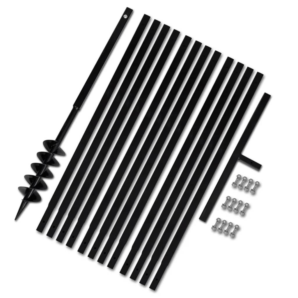 vidaXL Handerdbohrer Erdbohrer mit Griff 100 mm Verlängerungsrohr 13 m