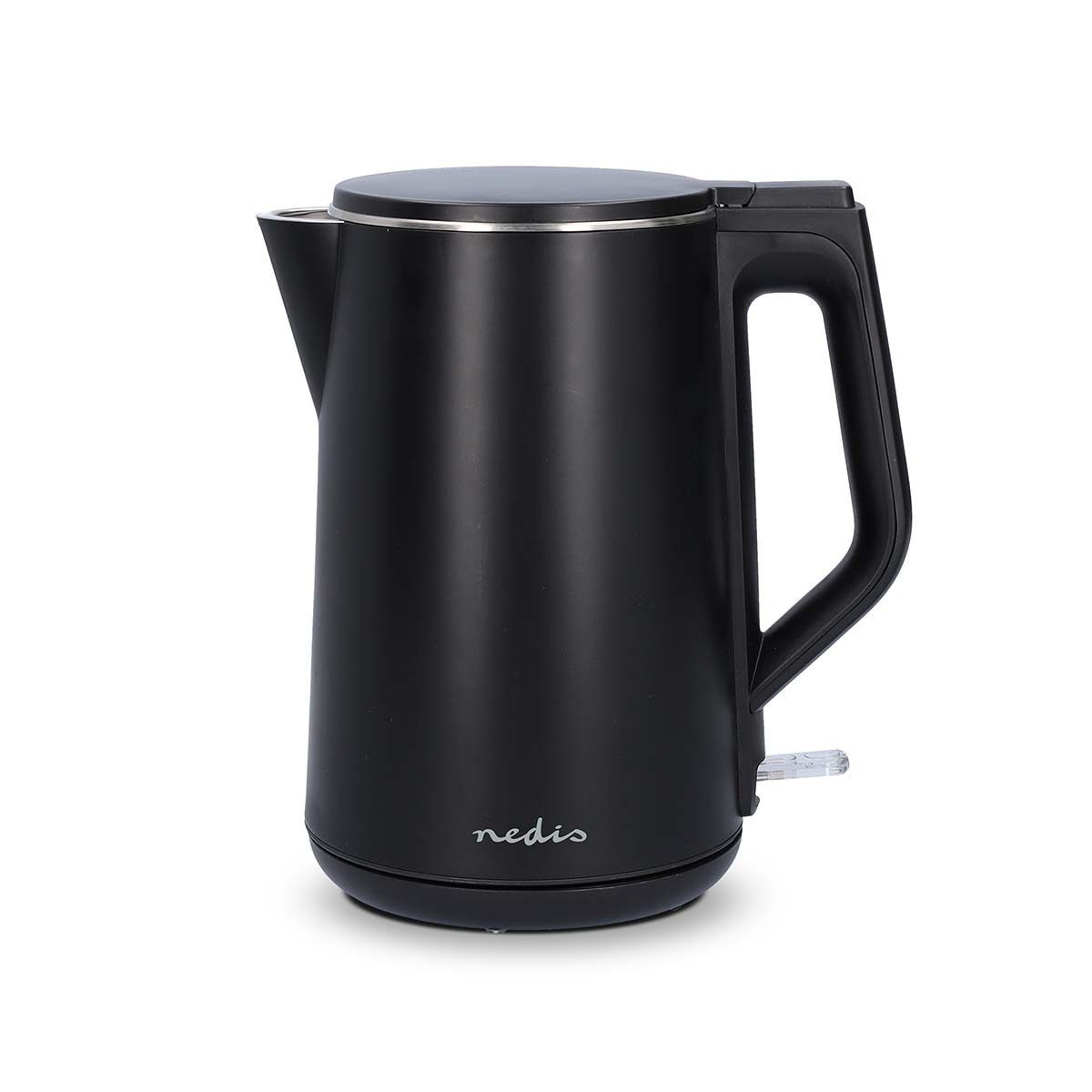 Nedis Wasserkocher KAWK361EBK, 2.7 l, 2200 W, Verdecktes Heizelement, 360° drehbar, Trockenlaufschutz, für Büro