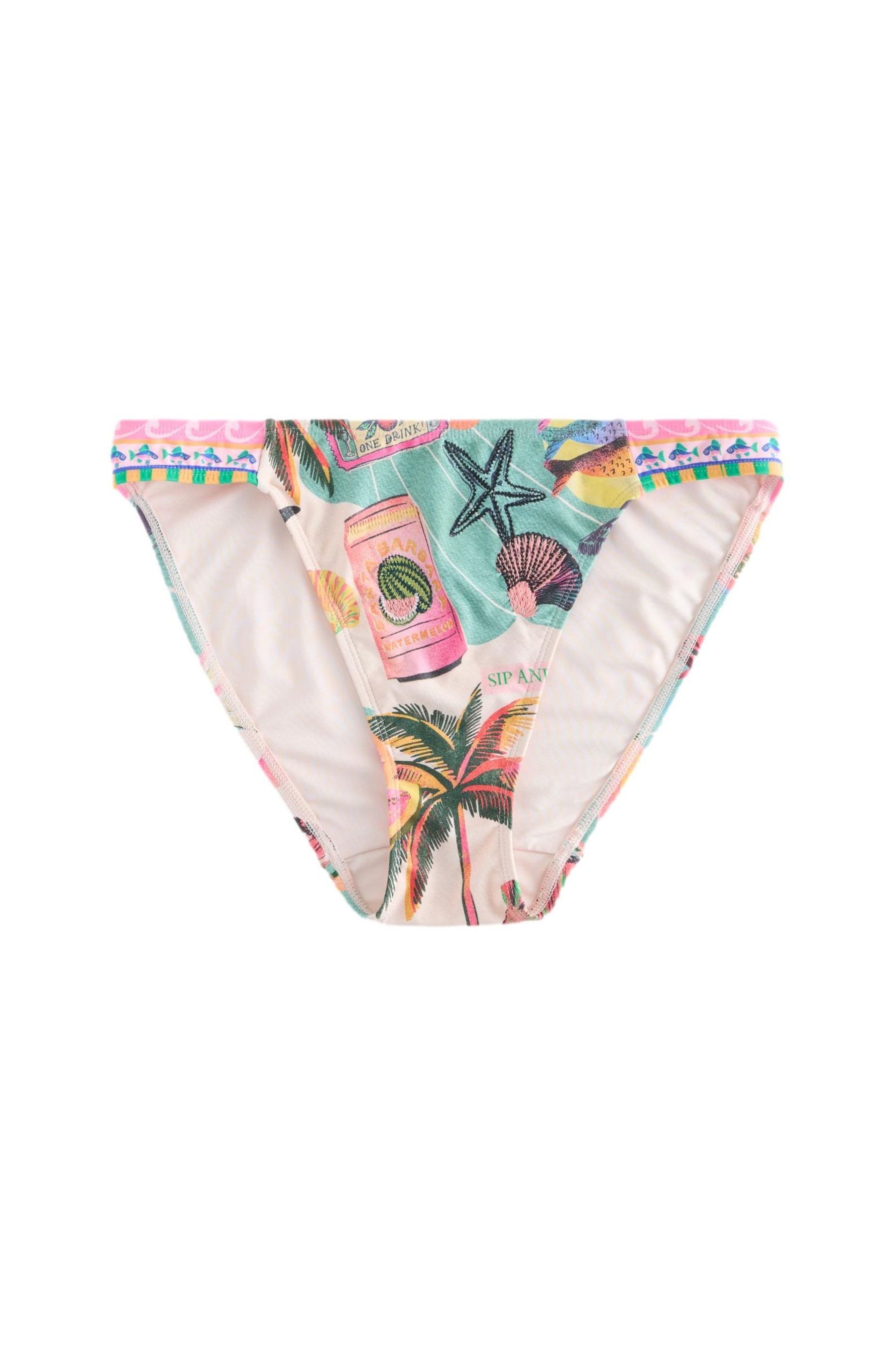 Bikini-Hose Bikinihose mit hohem Beinausschnitt und Bordüre