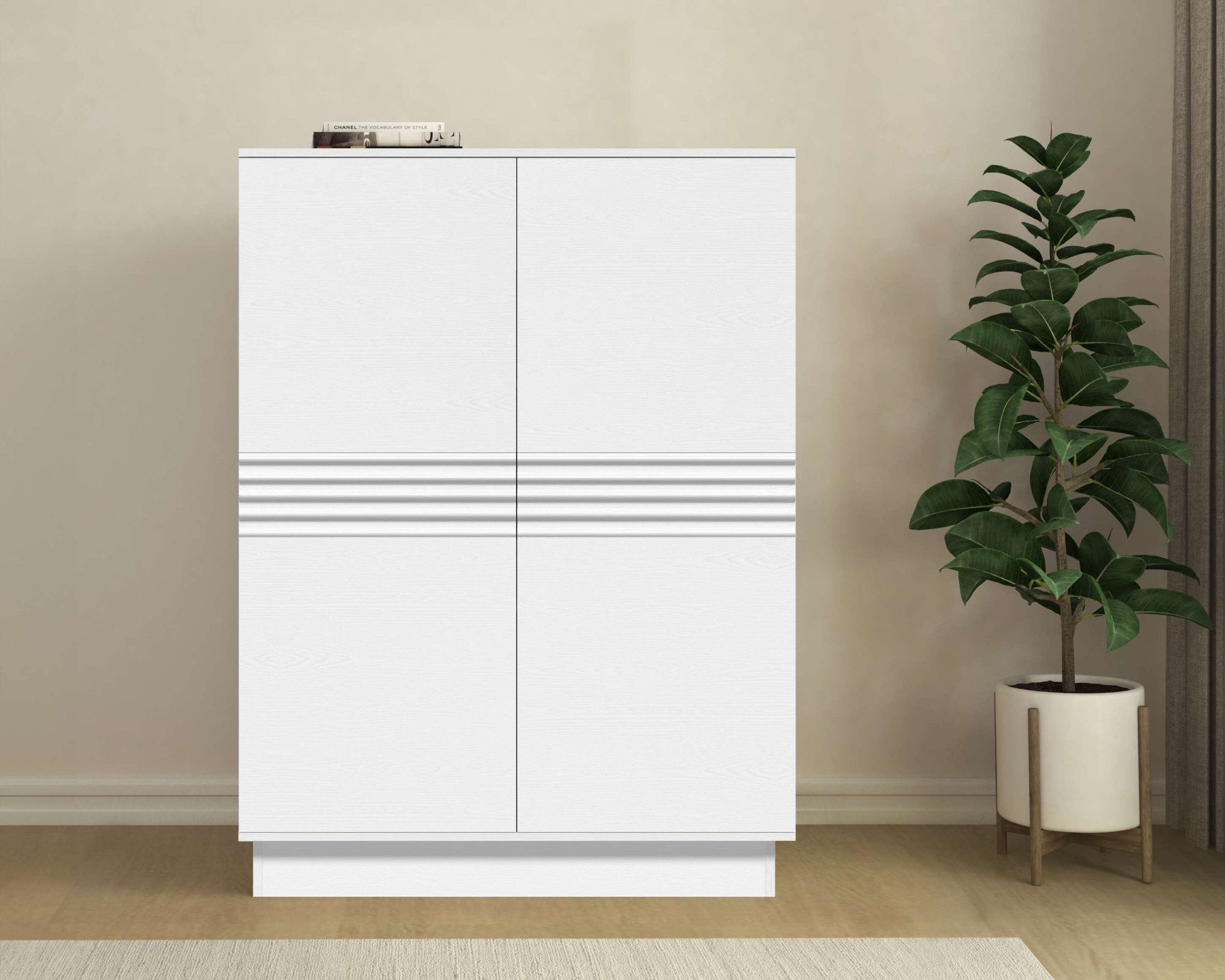 Home affaire Highboard Angers, Kommode, Midischrank mit Push-to-open, 2 Einlegeböden, Breite 90 cm