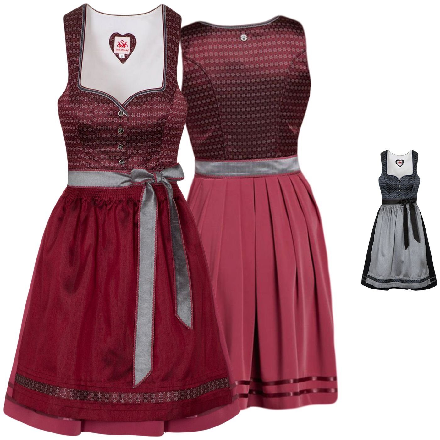 Spieth & Wensky Dirndl Wiga-Dirndl 2-teiliges Midi-Dirndl Kleid Dirndl Trachtenkleid