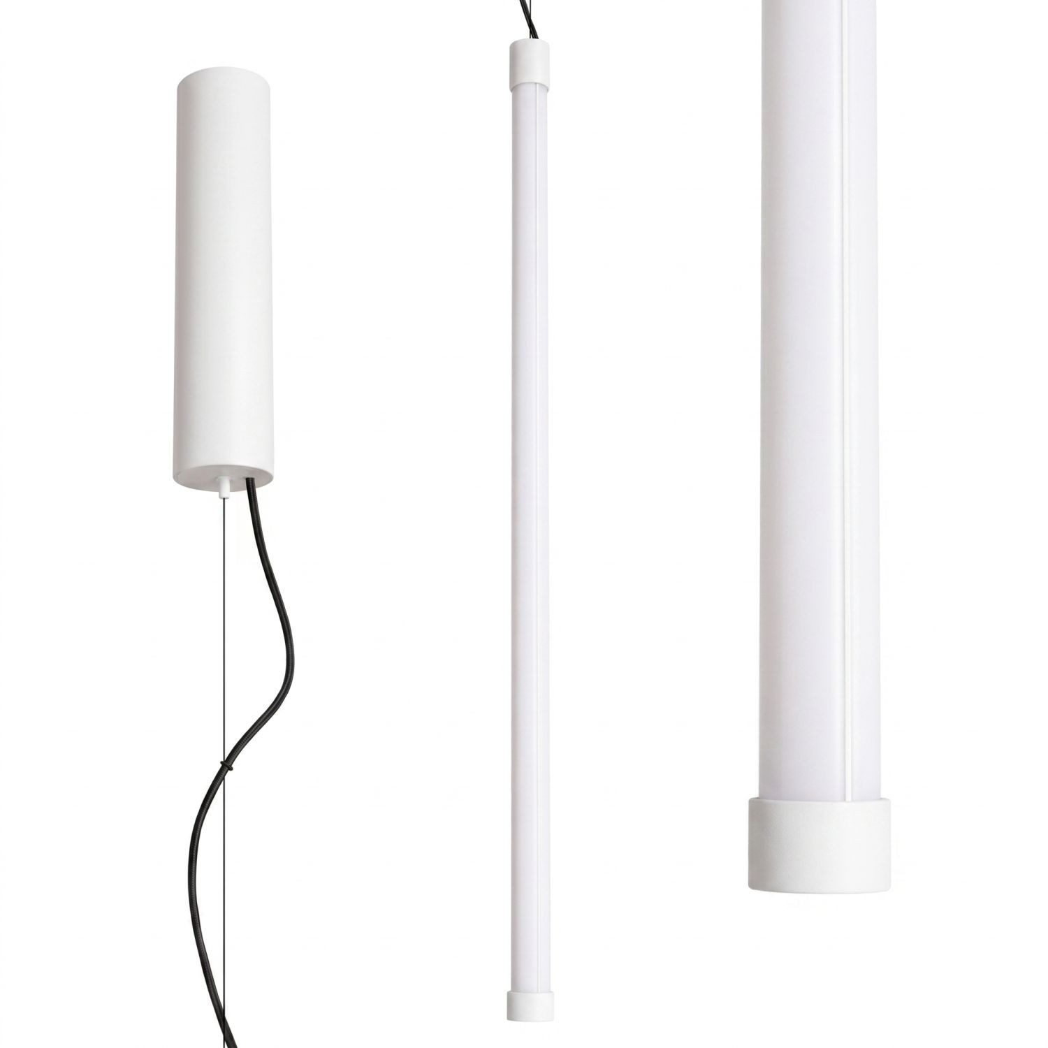 Licht-Erlebnisse Pendelleuchte ORSAY, LED fest integriert, Warmweiß, LED dimmbar Metall H: max. 200 cm rund Ø 3 cm Weiß 3000 K 2407 lm