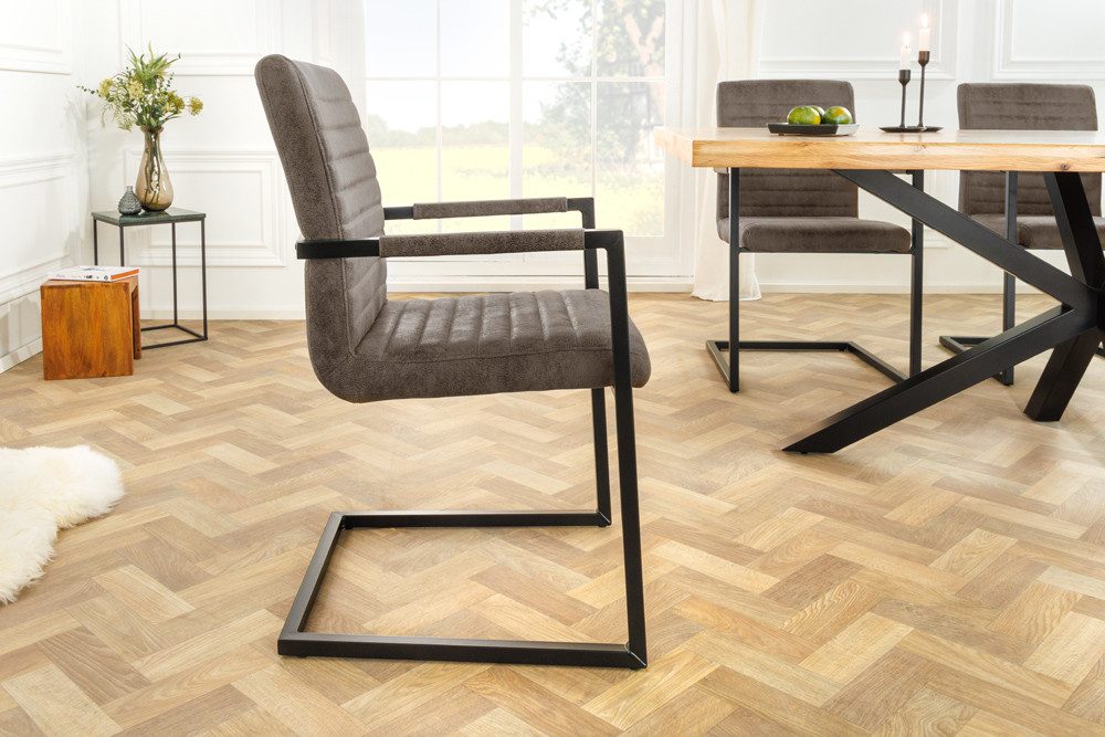 riess-ambiente Freischwinger LOFT taupe grau / anthrazit (Einzelartikel, 1 günstig online kaufen