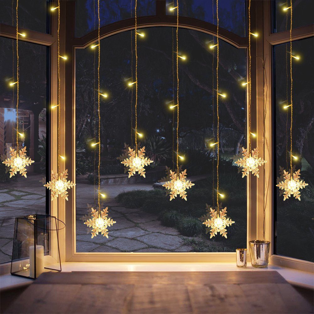 Merry 2024 LED-Lichterkette LED Lichtervorhang Lichterketten,Schneeflocke L günstig online kaufen