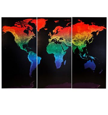 Close Up Leinwandbild Weltkarte auf Leinwand MAPS IN MINUTESÙ - Rainbow