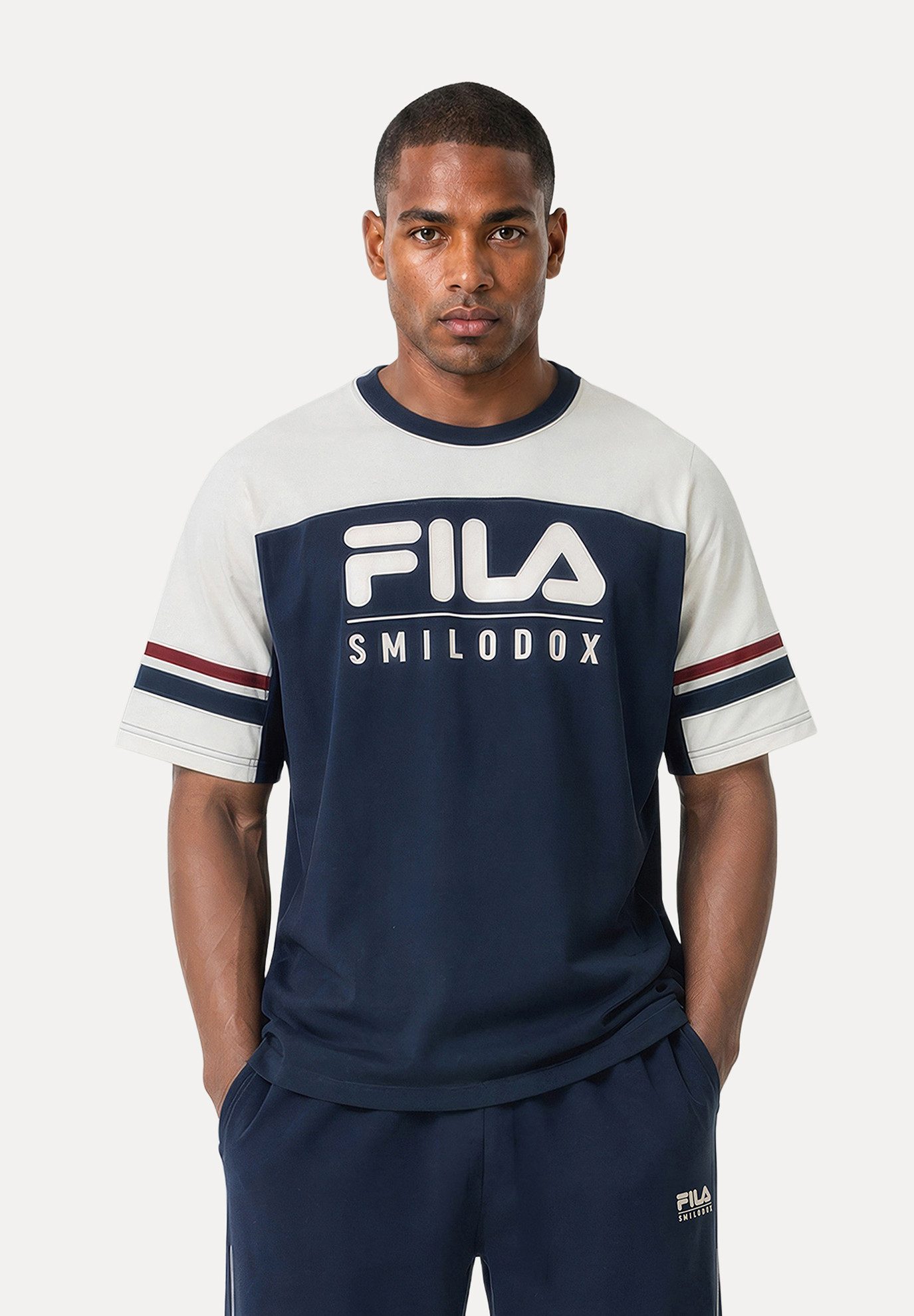 T-Shirt Rovigo Herren, FILA Oversize Shirt, Baumwolle, für Gym & Streetwear