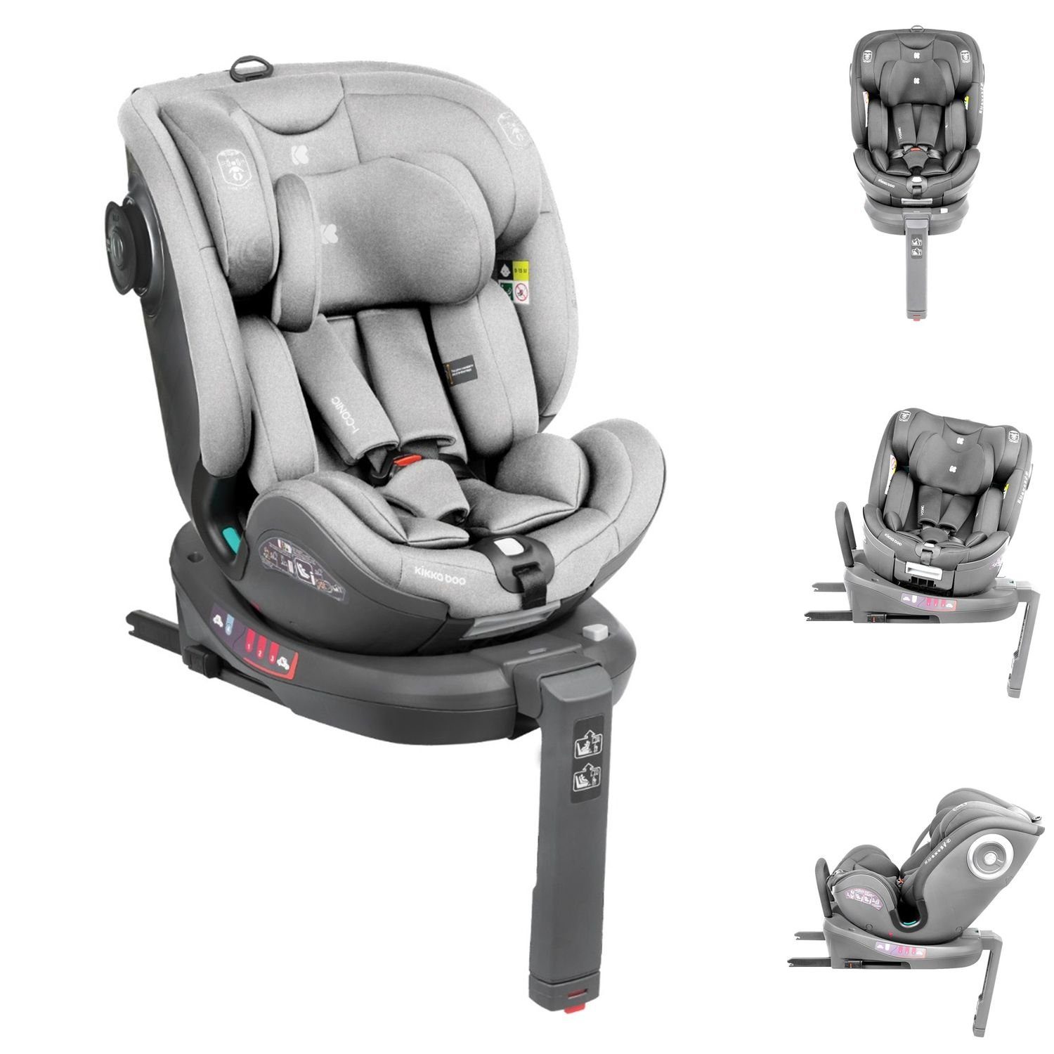 Seggiolino Auto I-TRACK I-Size Per Bambini 100-150 Cm - ISOFIX, 12 Regolazioni, Gruppo 2/3, Nero