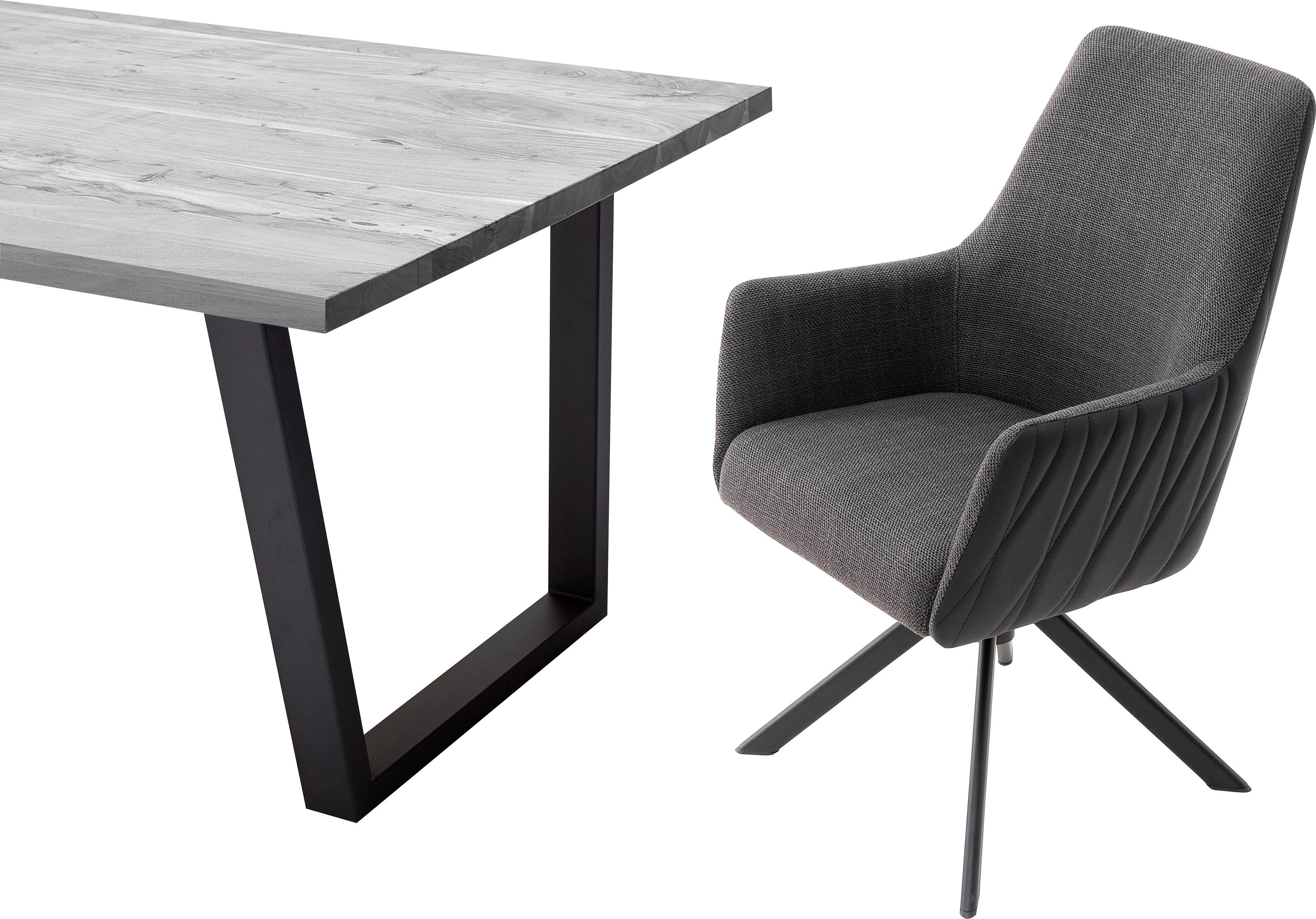 MCA furniture 4-Fußstuhl Reynosa (Set, Anthrazit Anthrazit mit 360°drehbar | Esszimmerstuhl 2 Nivellierung, bis Belastbar 120 kg St)