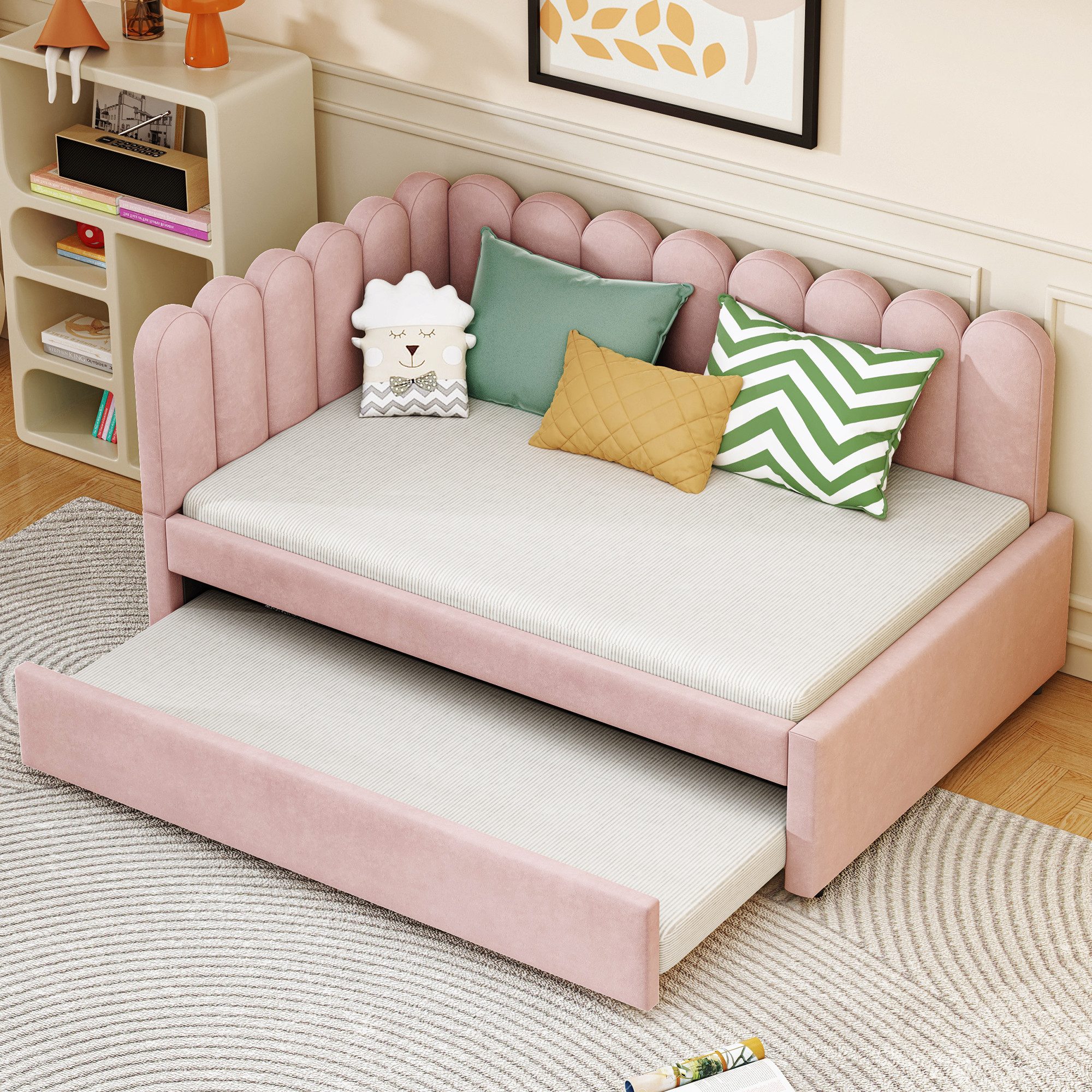 MODFU Schlafsofa Samt-Polsterbett, Kinderbett, 140x200 mit günstig online kaufen