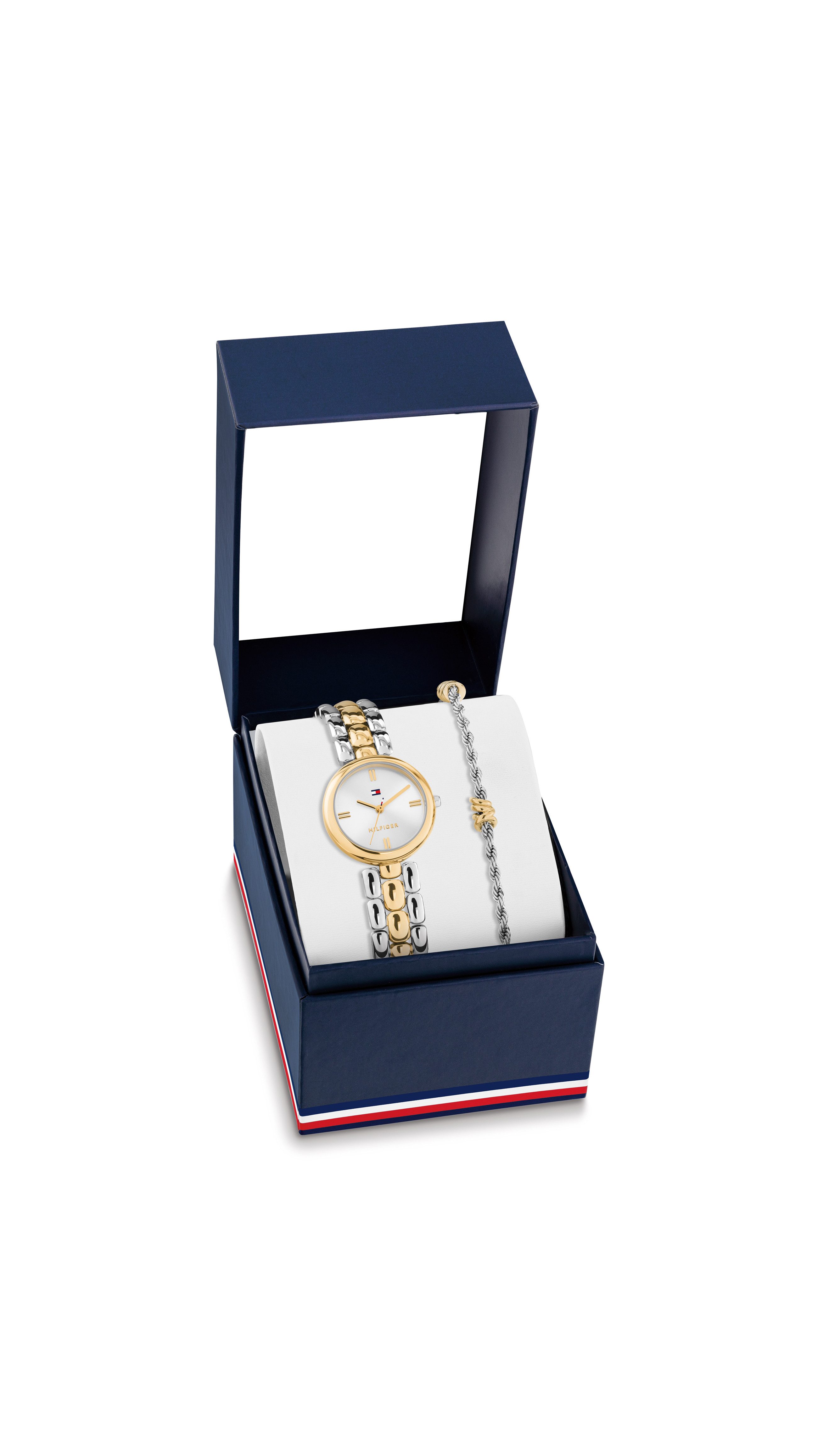 Tommy Hilfiger Quarzuhr Gift Set 2770250, (Set, 2-tlg., mit Armband), Armbanduhr, Damenuhr, Edelstahlarmband, Ideal auch als Geschenk