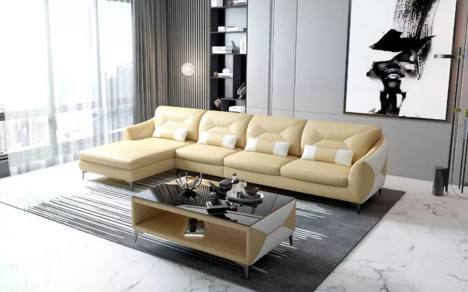 Xlmoebel Ecksofa Modernes Ecksofa aus Leder mit Designer-Stil in L-Form - Ledersofa, Hergestellt in Europa