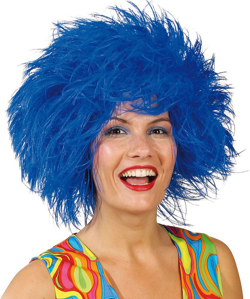 Orlob Kunsthaarperücke Perücke Clown struppig blau