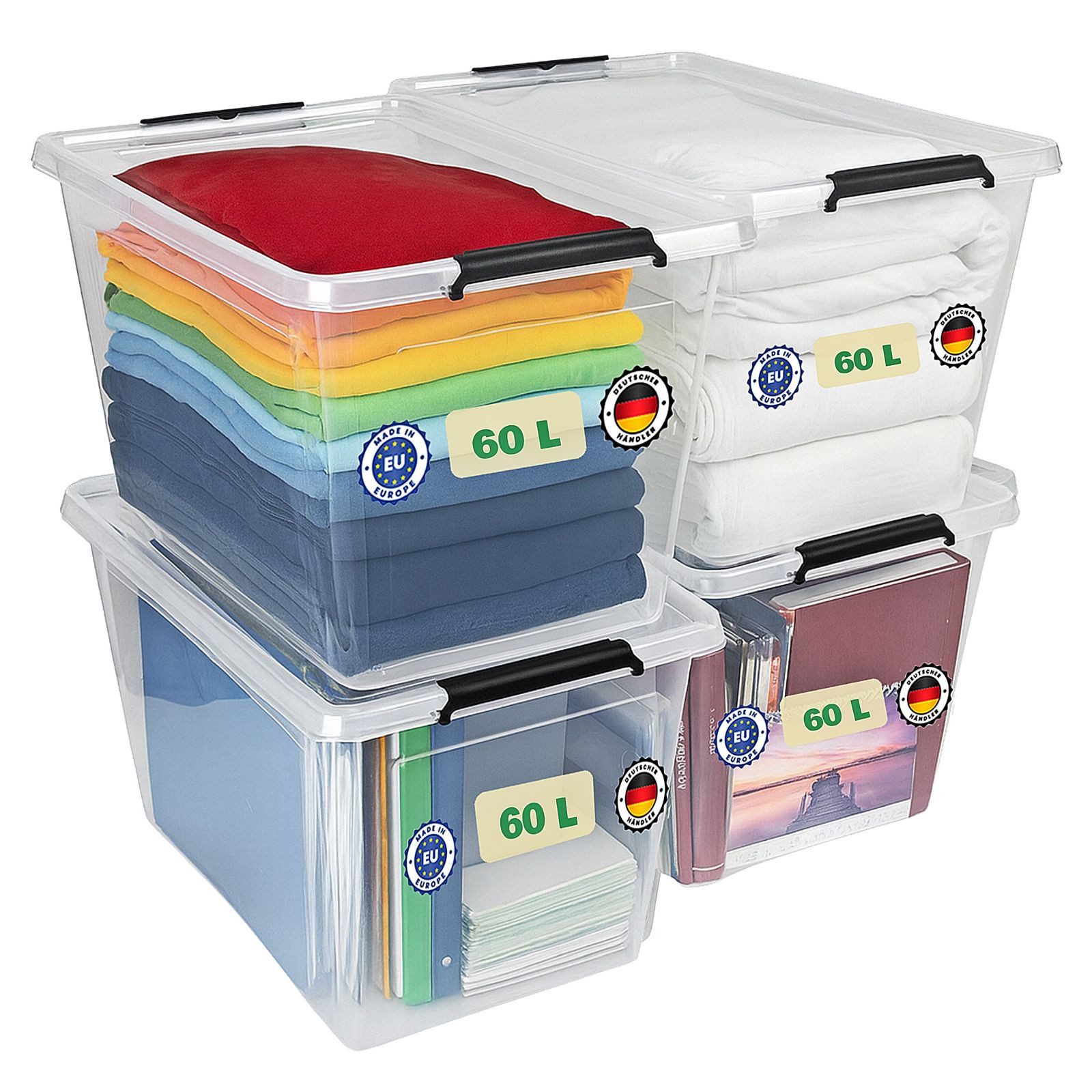 astor24 Aufbewahrungsbox Aufbewahrungsbox mit Deckel 4er günstig online kaufen