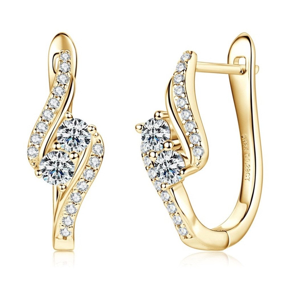 ROUGEMONT Paar Creolen Funkelnde Moissanit Damen Creolen Ohrringe mit Echtheitszertifikat, Echtschmuck mit Echtheitszertifikat