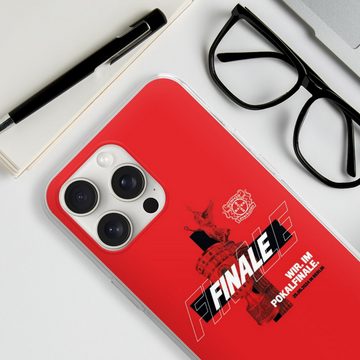 DeinDesign Handyhülle Bayer 04 Leverkusen Pokal Finale 2024 Offizielles Lizenzprodukt, Apple iPhone 15 Pro Max Silikon Hülle Bumper Case Handy Schutzhülle