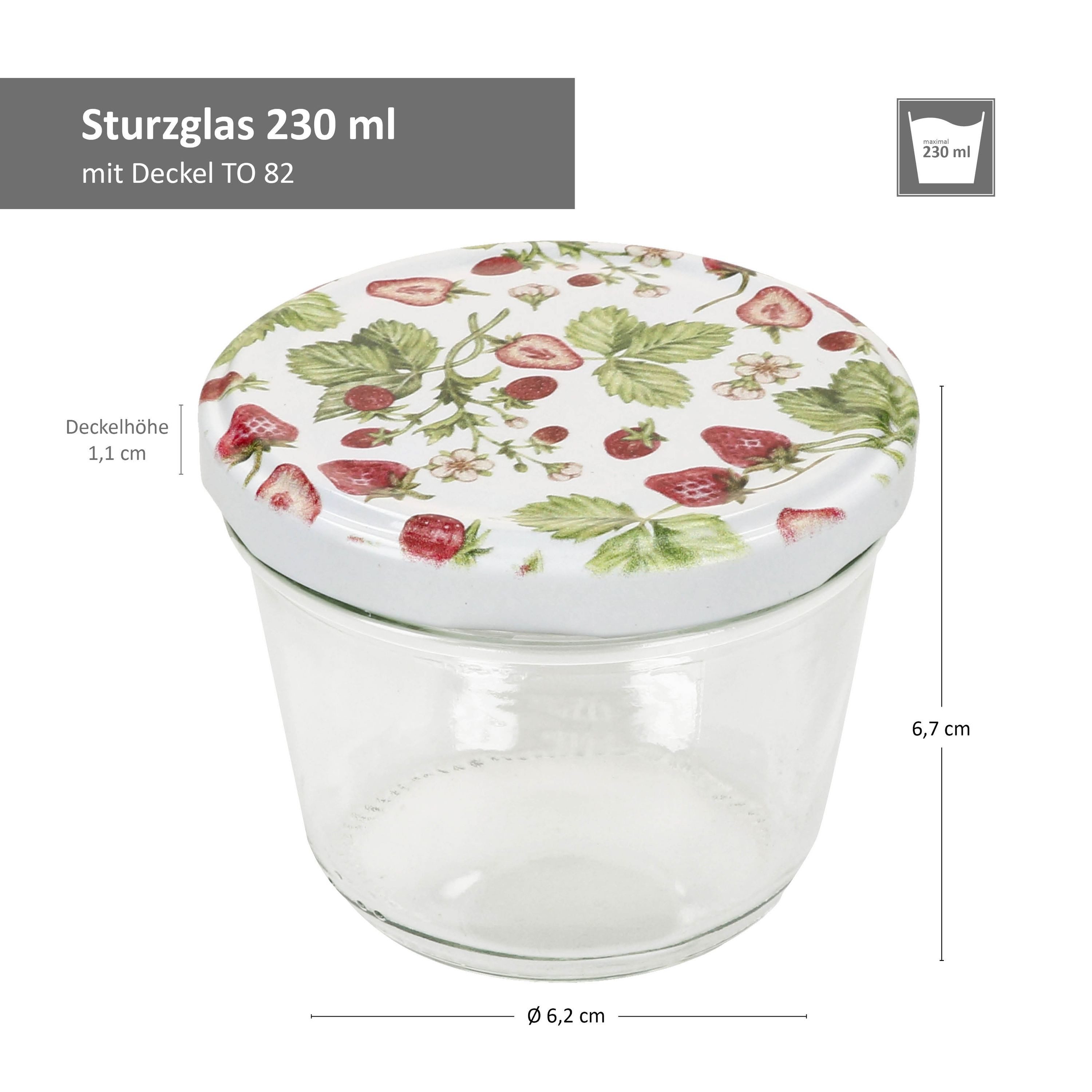 MamboCat Einmachglas 40er Set Sturzglas 230ml Einmachglas Wald-Erdbeere Deckel, Glas – Bild 4 von 5