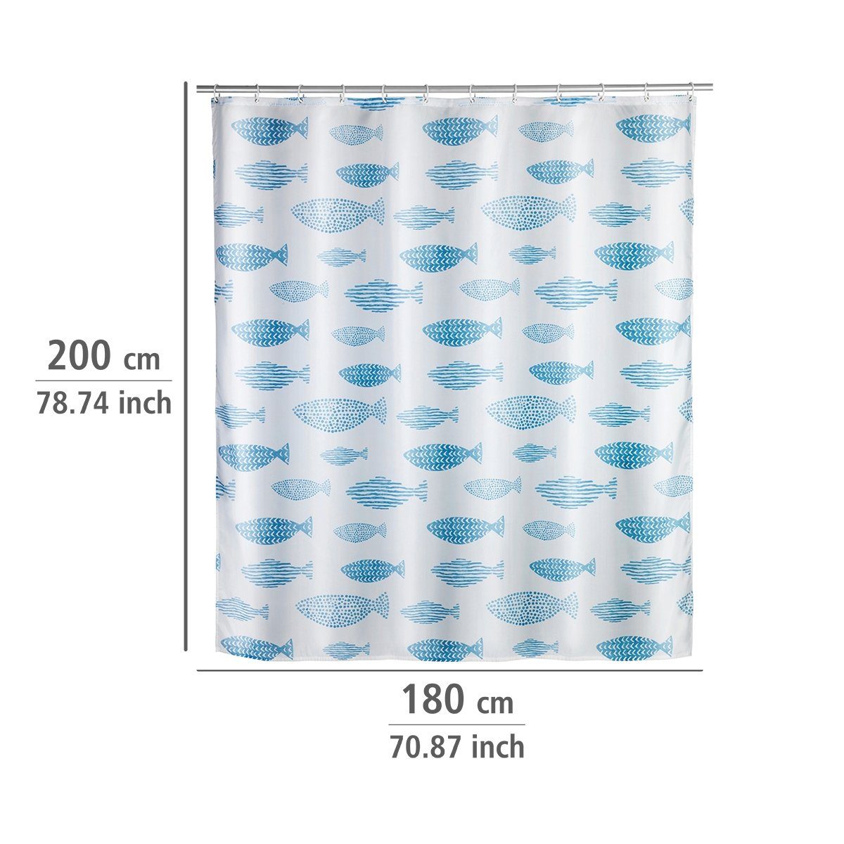 WENKO Duschvorhang »Aquamarin« Breite 180 cm, Höhe 200 cm, Textil (Polyester)-HomeTrends