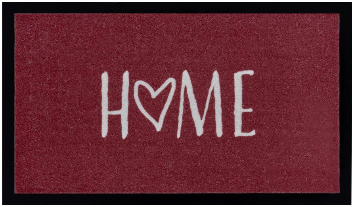 Fußmatte Magne, my home, rechteckig, Höhe: 5 mm, mit Spruch, Schrift Design, waschbar, robust, pflegeleicht, rutschfest ziegelrot | Flachgewebe-Teppiche