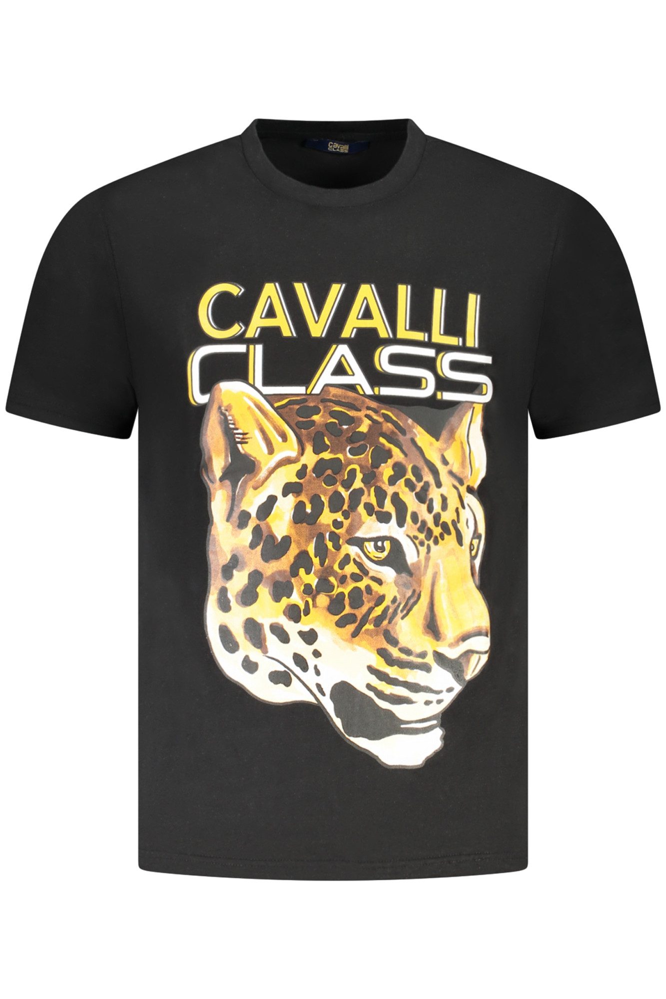 Cavalli Class T-Shirt Stilvolles schwarzes Herren Kurzarm T-Shirt mit
