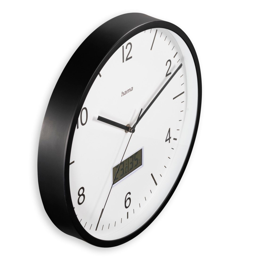 Hama Funkwanduhr Funkuhr "Lanzarote", ohne Ticken, Ø 35cm, Schwarz (mit The günstig online kaufen