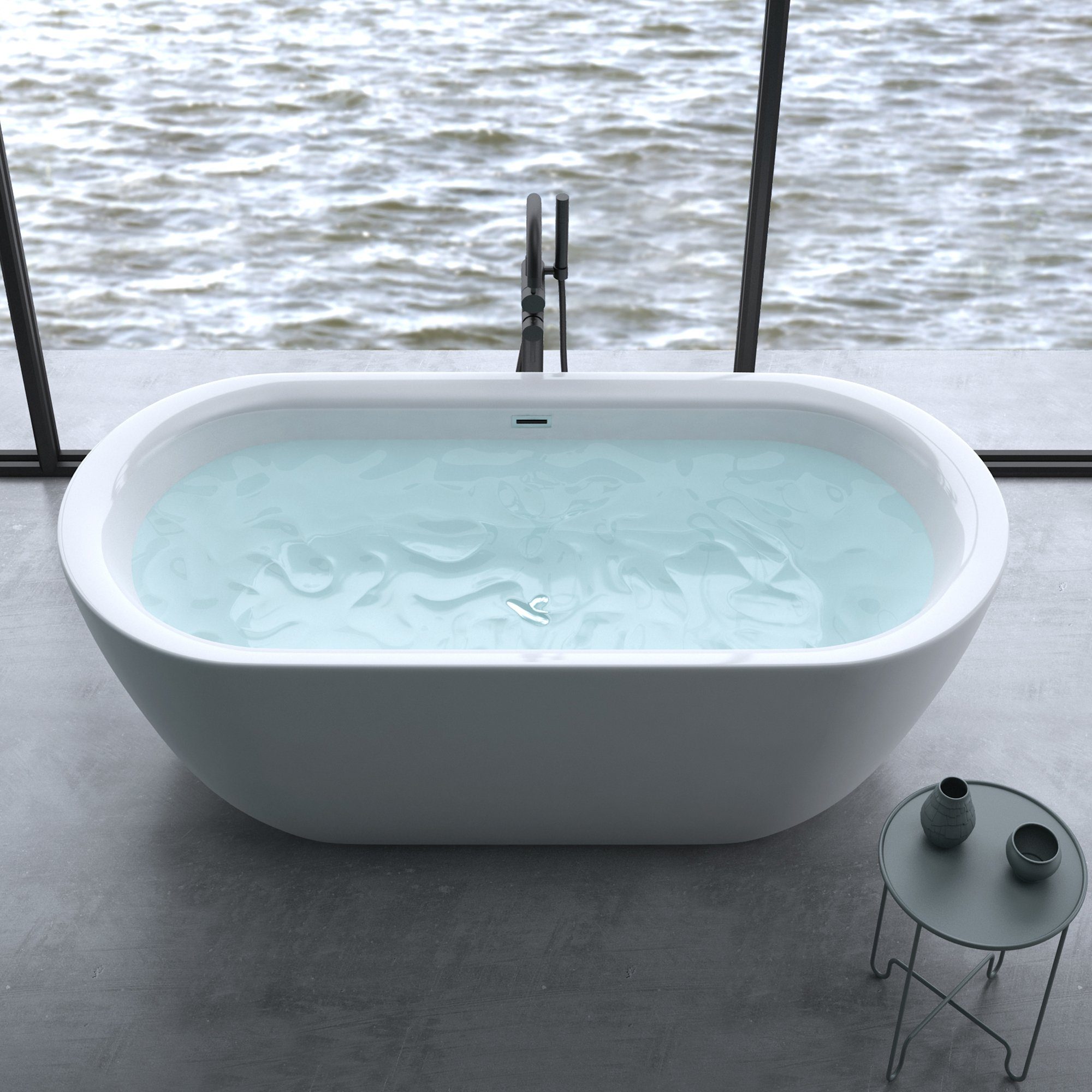 doporro Badewanne Design-Badewanne Freistehend inkl. Ablaufgarnitur günstig online kaufen