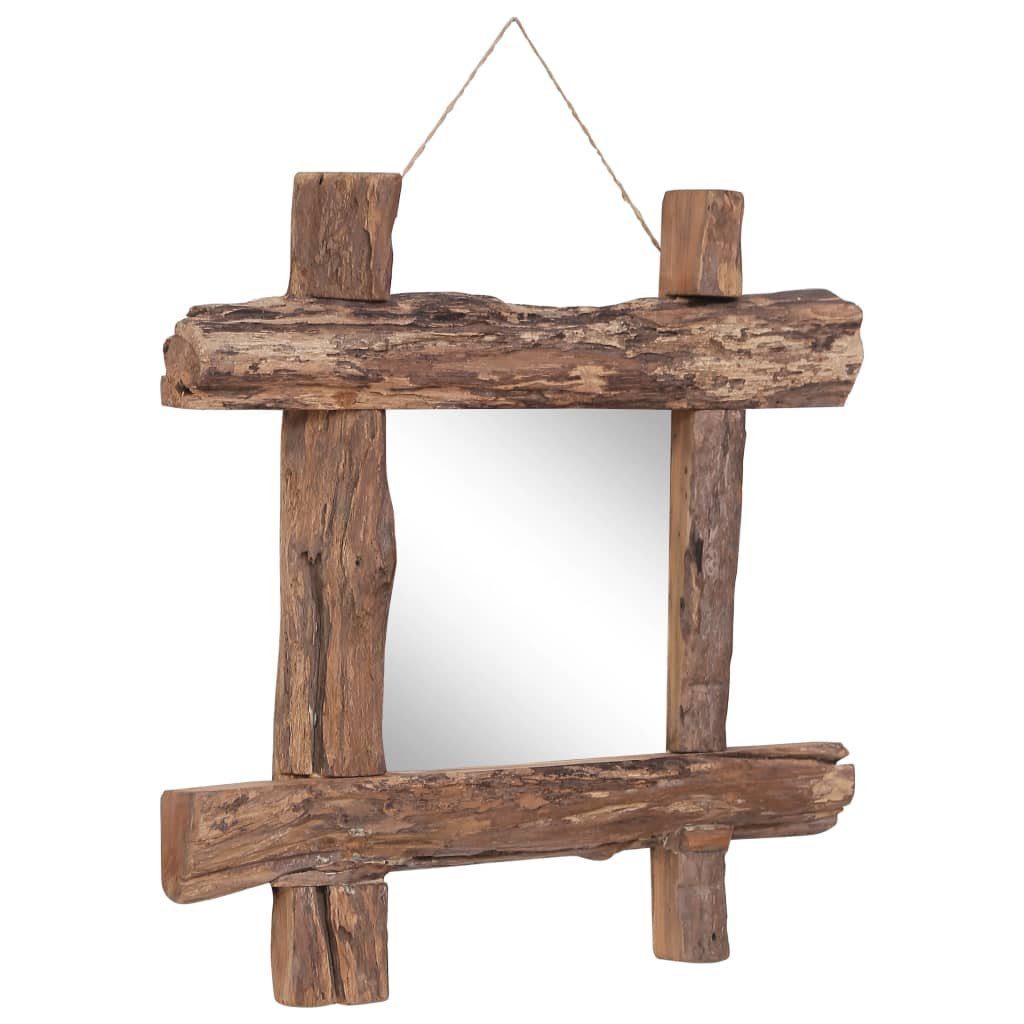 furnicato Wandspiegel Rustikaler Spiegel aus Naturholz 50 x 5 x 50 cm in Naturfarbe (1-St)