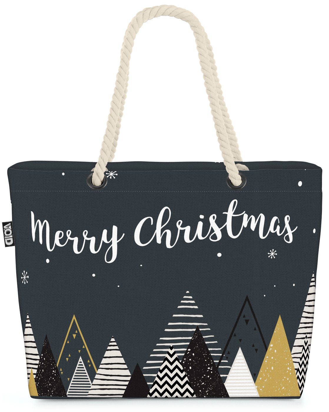 Merry Christmas (1-tlg), Bag Design Wald Dek Weihnachten Geschenke VOID Strandtasche Beach Christmas Merry