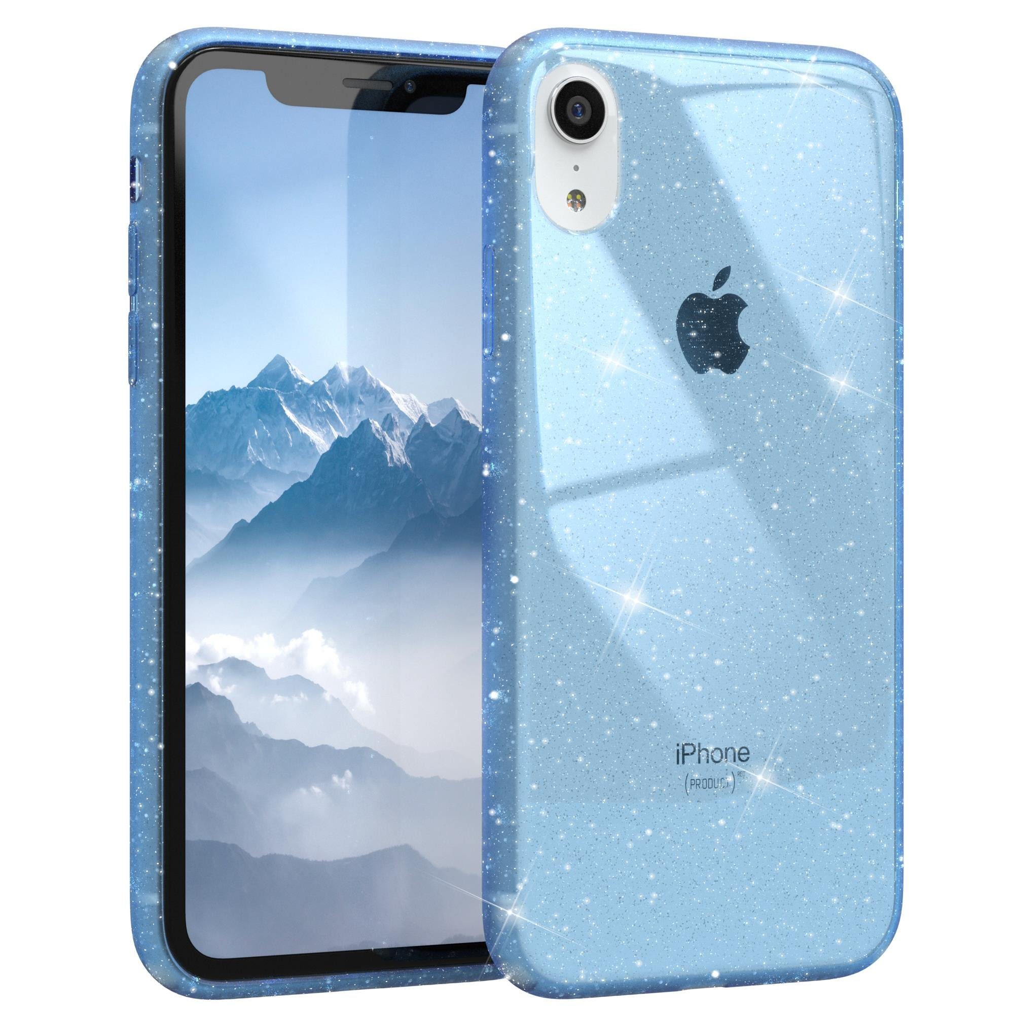 EAZY CASE Handyhülle Glitter Case für Apple iPhone XR 6,1 Zoll, Silikonhülle Etui Silikon Schutzhülle Glitzereffekt Phone Case Blau